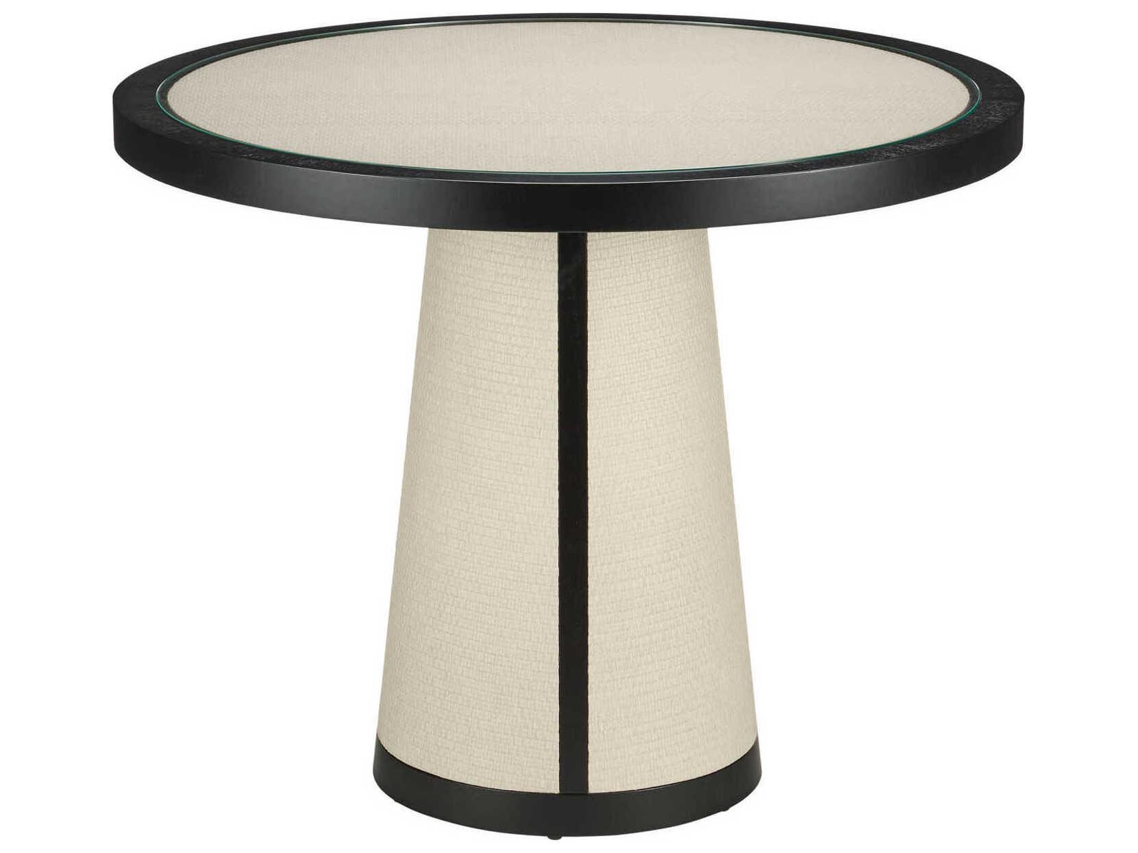 Currey & Company Deanna 38" Round Wood Ivory Black Foyer Table