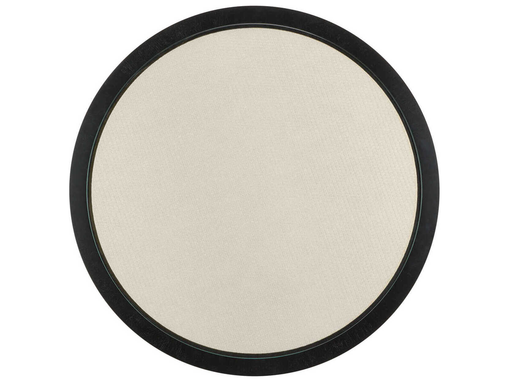 Currey & Company Deanna 38" Round Wood Ivory Black Foyer Table