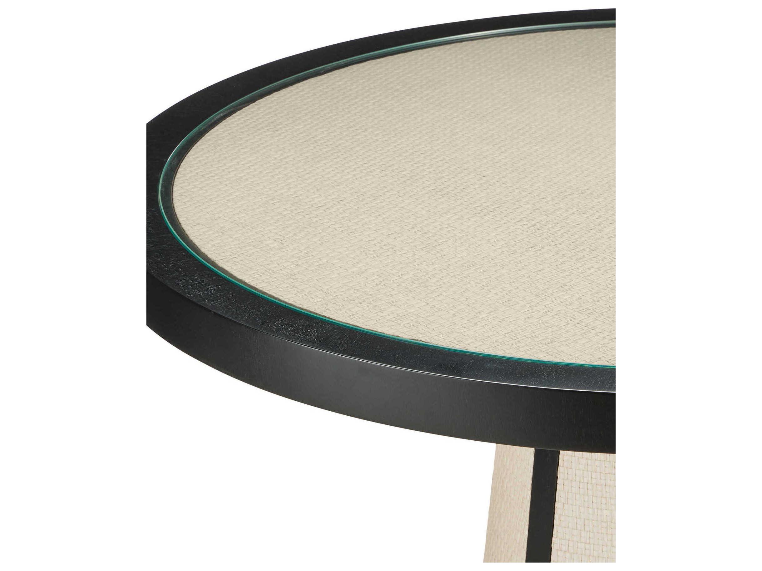 Currey & Company Deanna 38" Round Wood Ivory Black Foyer Table