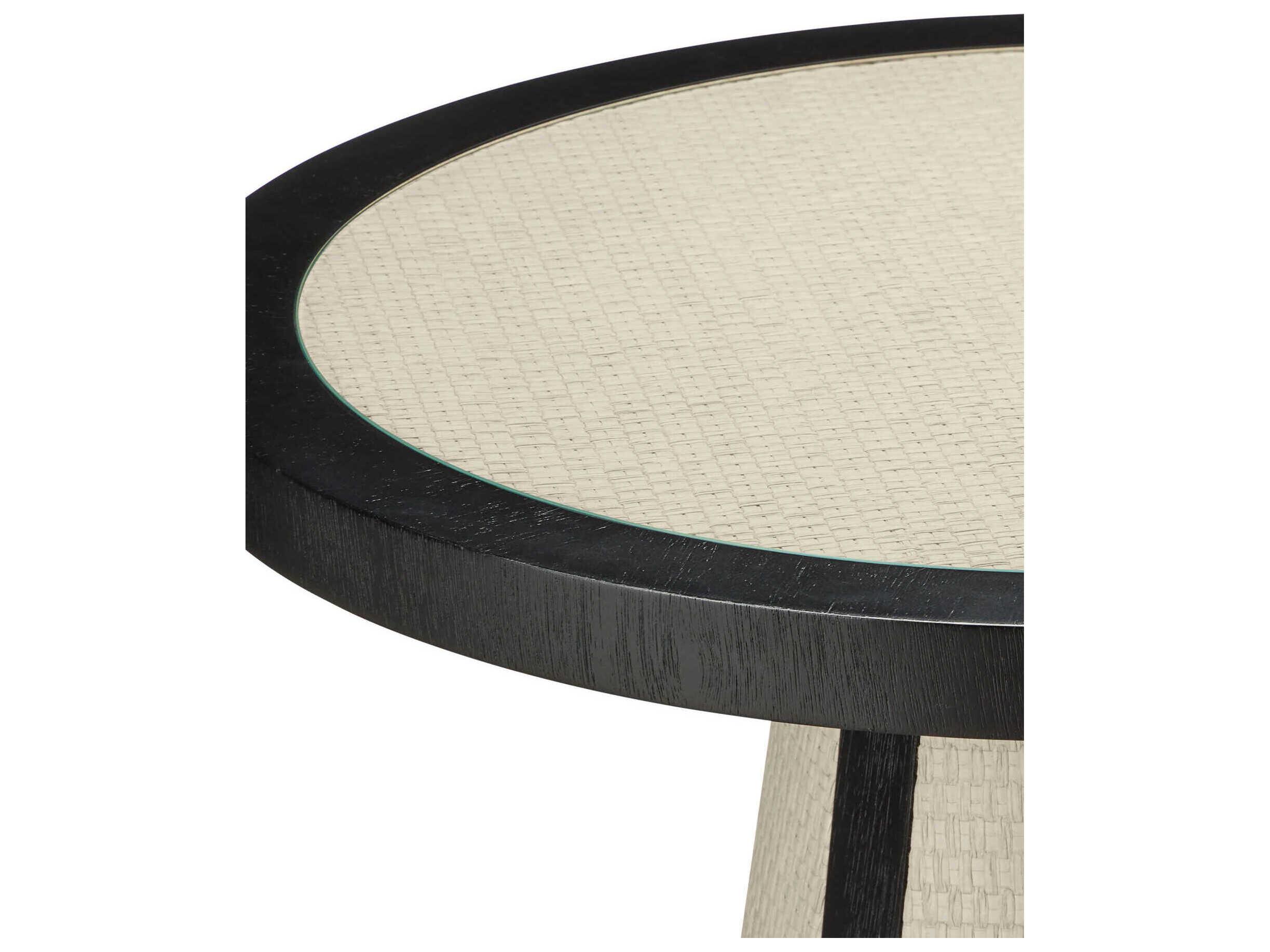 Currey & Company Deanna 22" Round Wood Ivory Black End Table