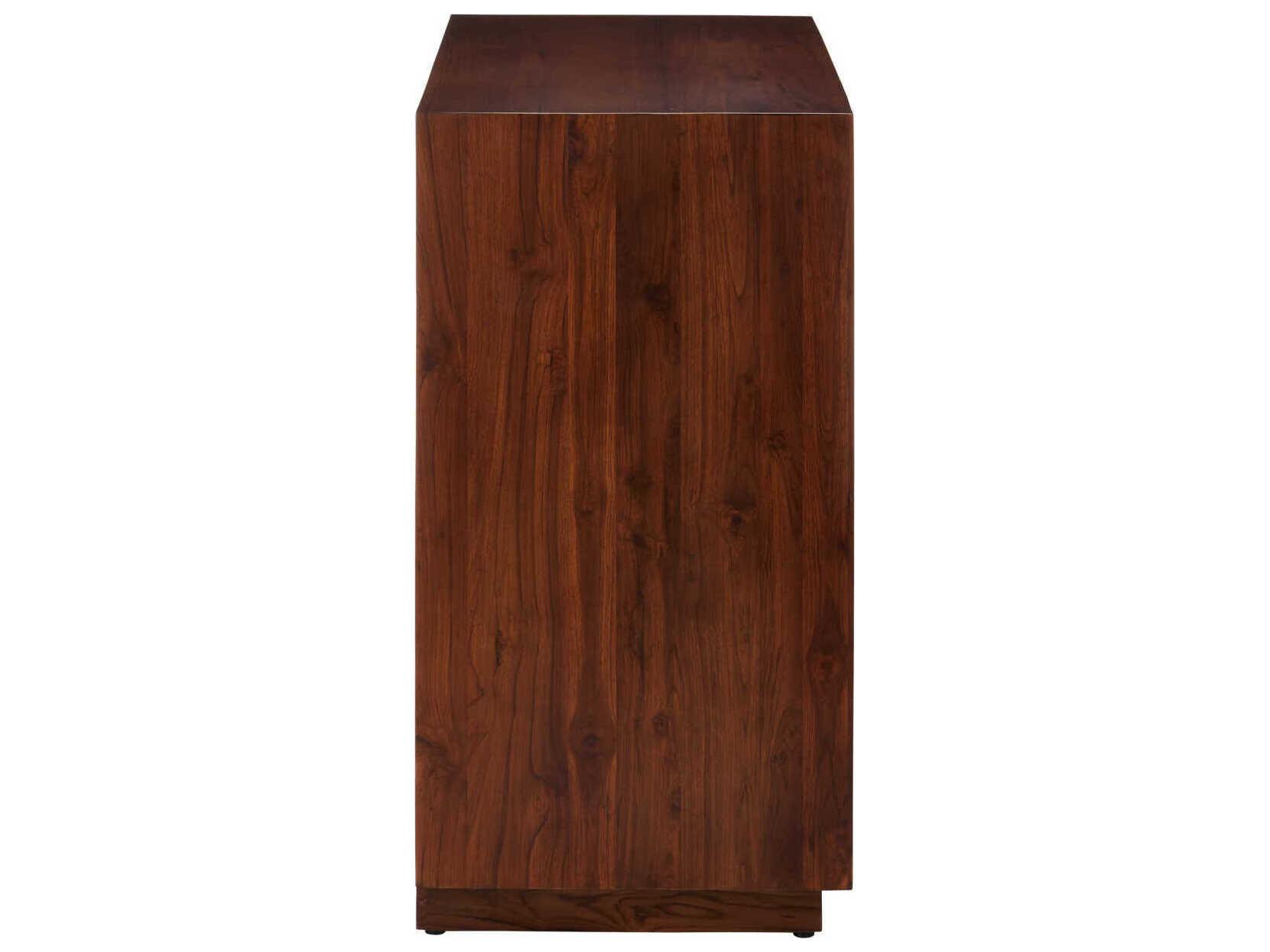 Currey & Company Jardin Walnut Antique Brass Teak Wood Accent Chest