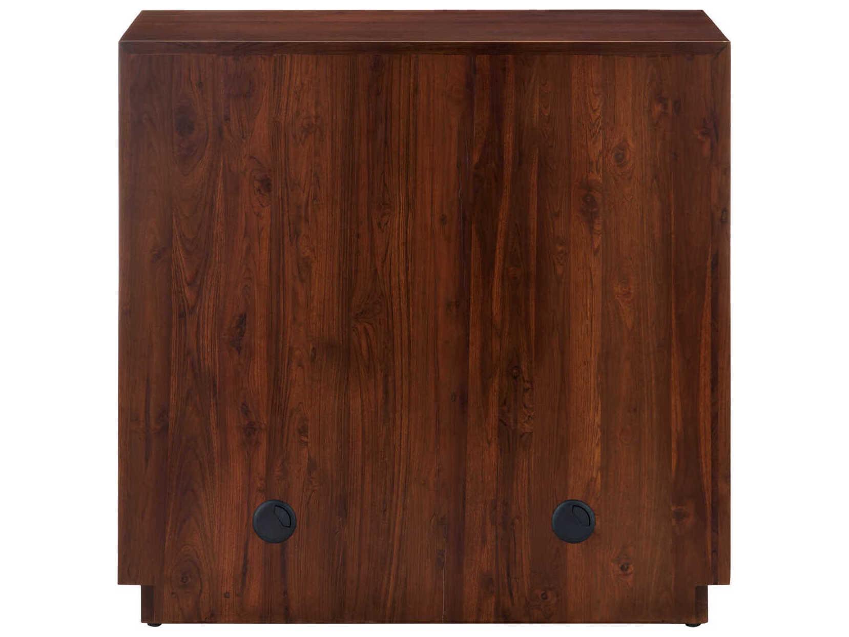 Currey & Company Jardin Walnut Antique Brass Teak Wood Accent Chest