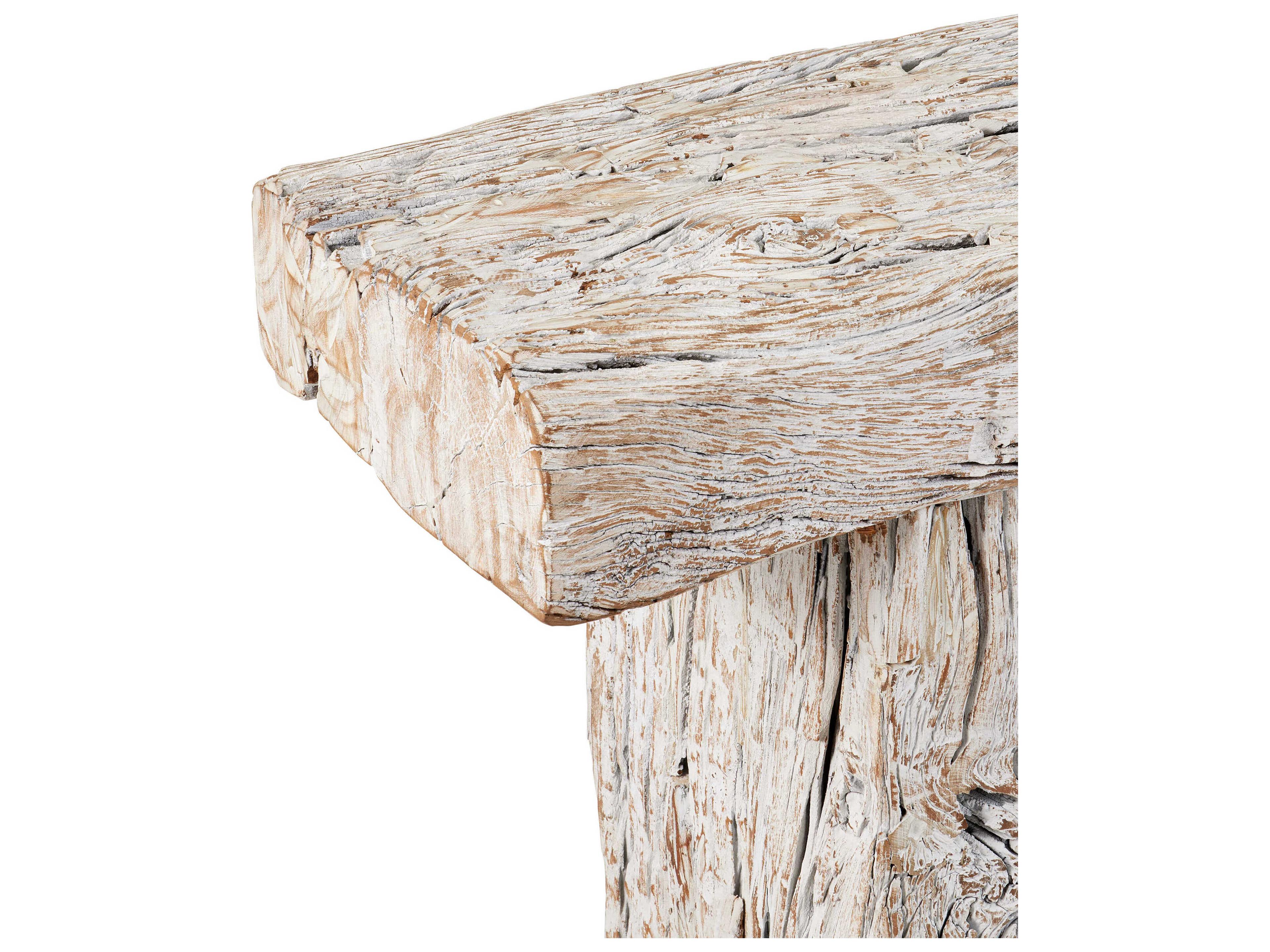 Currey & Company Holland Rectangular Wood Whitewash Console Table