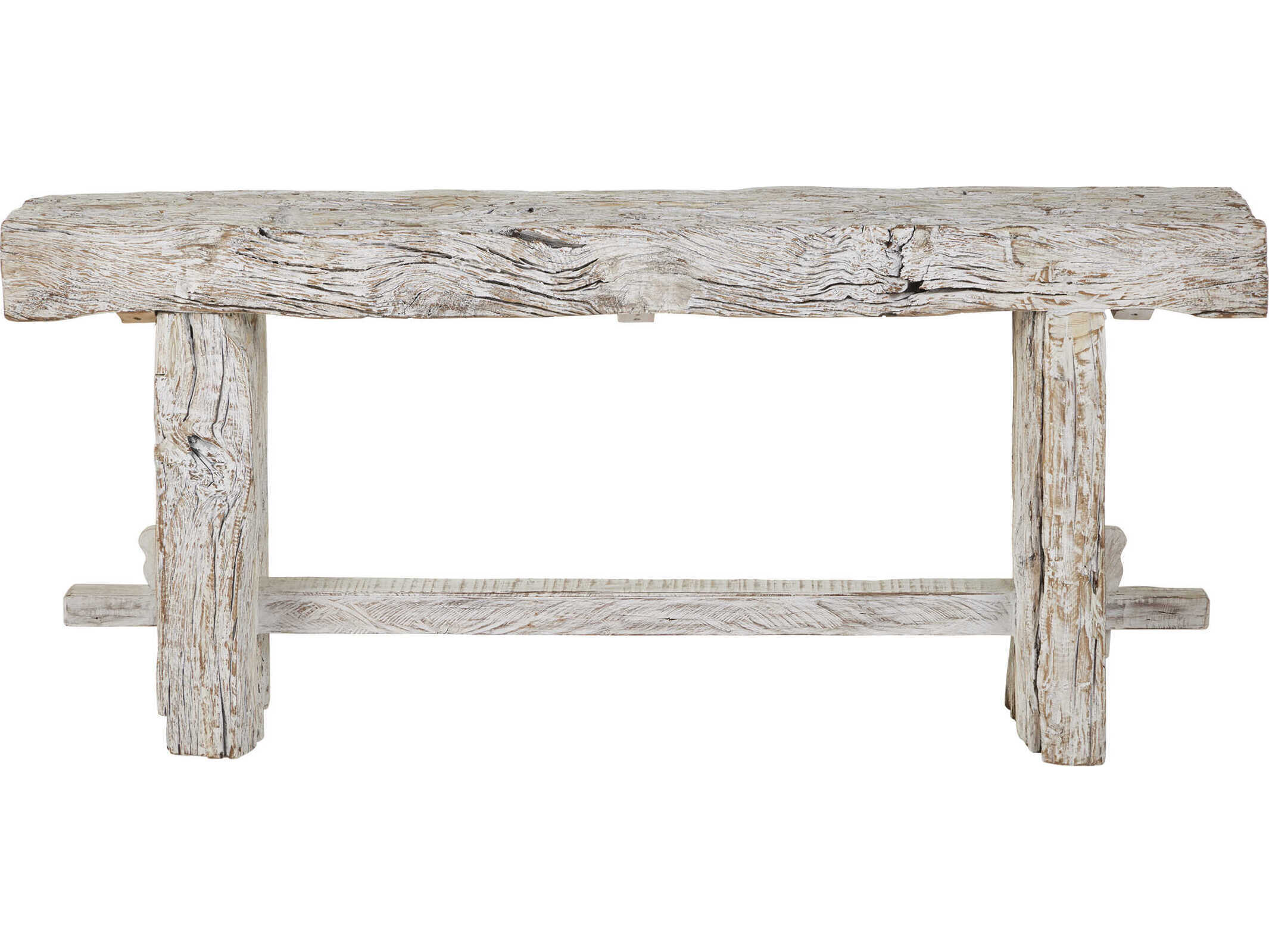 Currey & Company Holland Rectangular Wood Whitewash Console Table