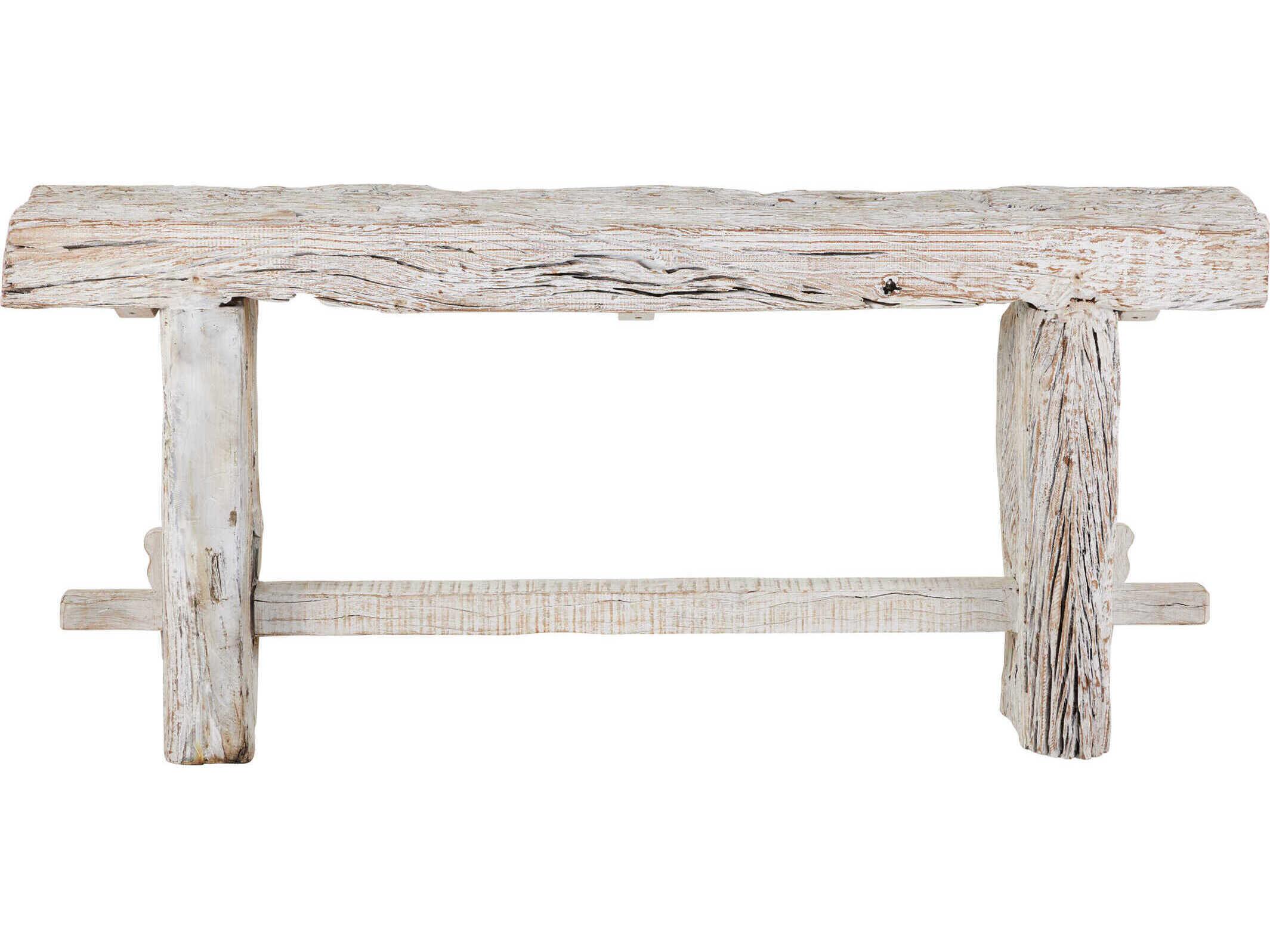 Currey & Company Holland Rectangular Wood Whitewash Console Table