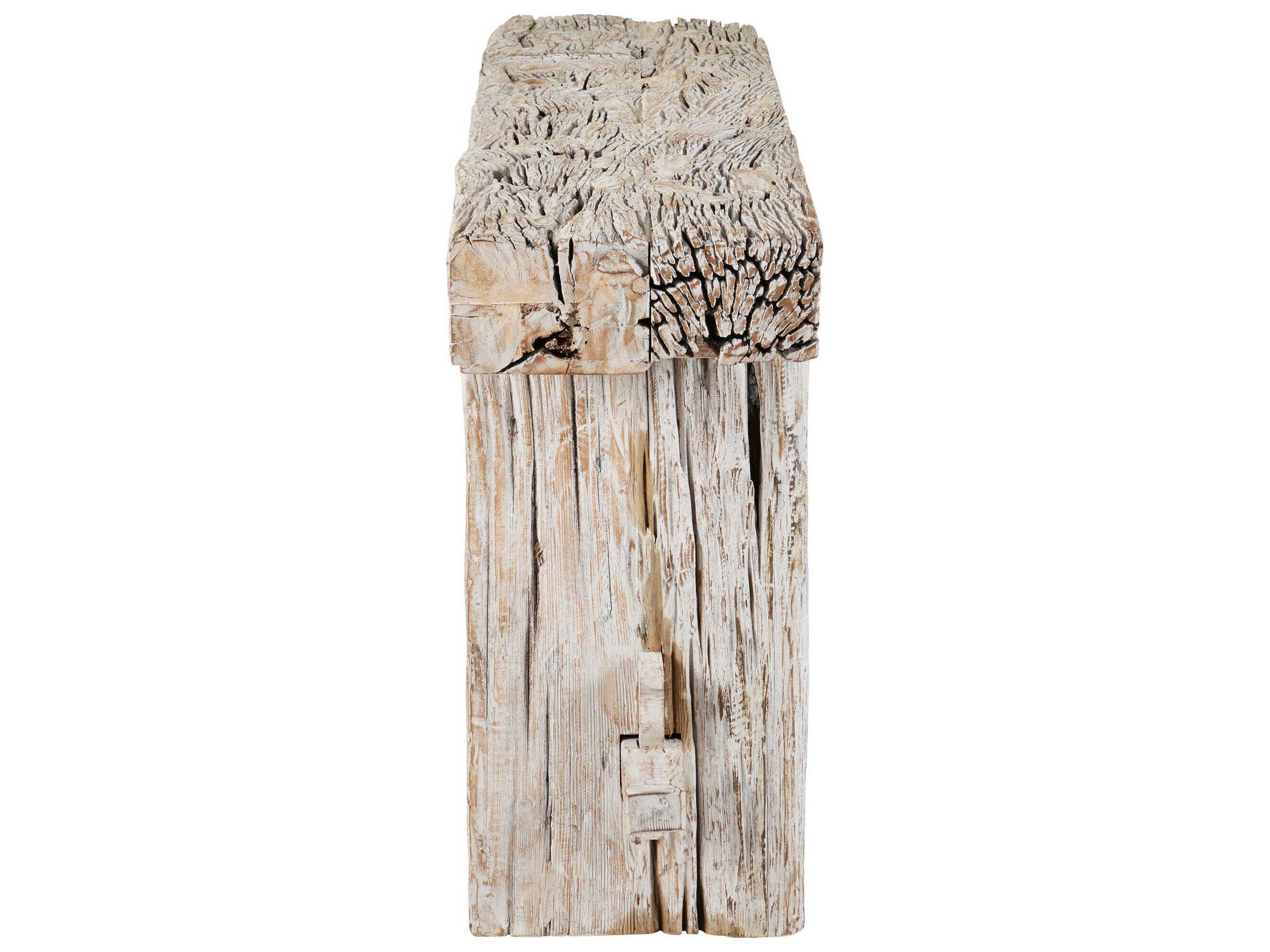 Currey & Company Holland Rectangular Wood Whitewash Console Table