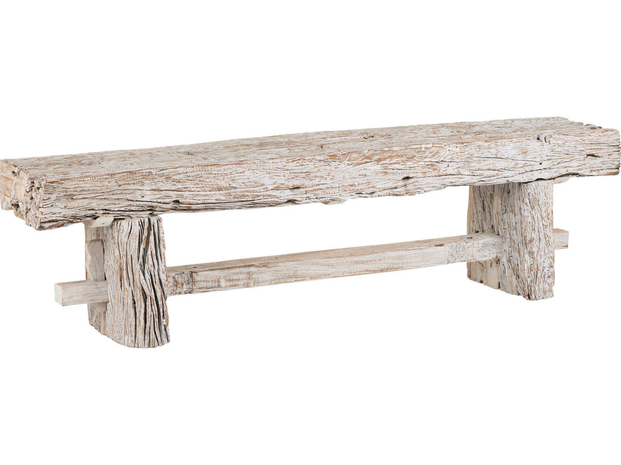 Currey & Company Holland Whitewash Accent Bench