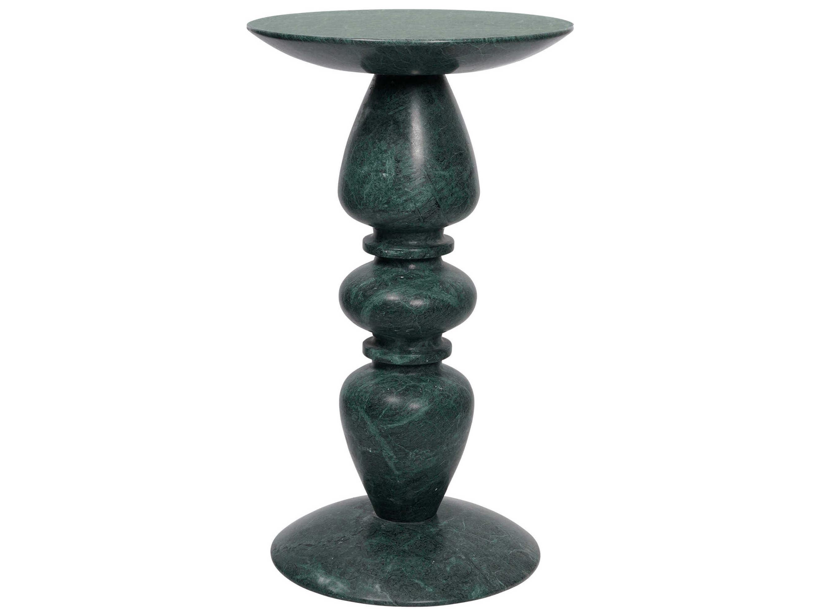 Currey & Company Nubia Round Marble Natural End Table