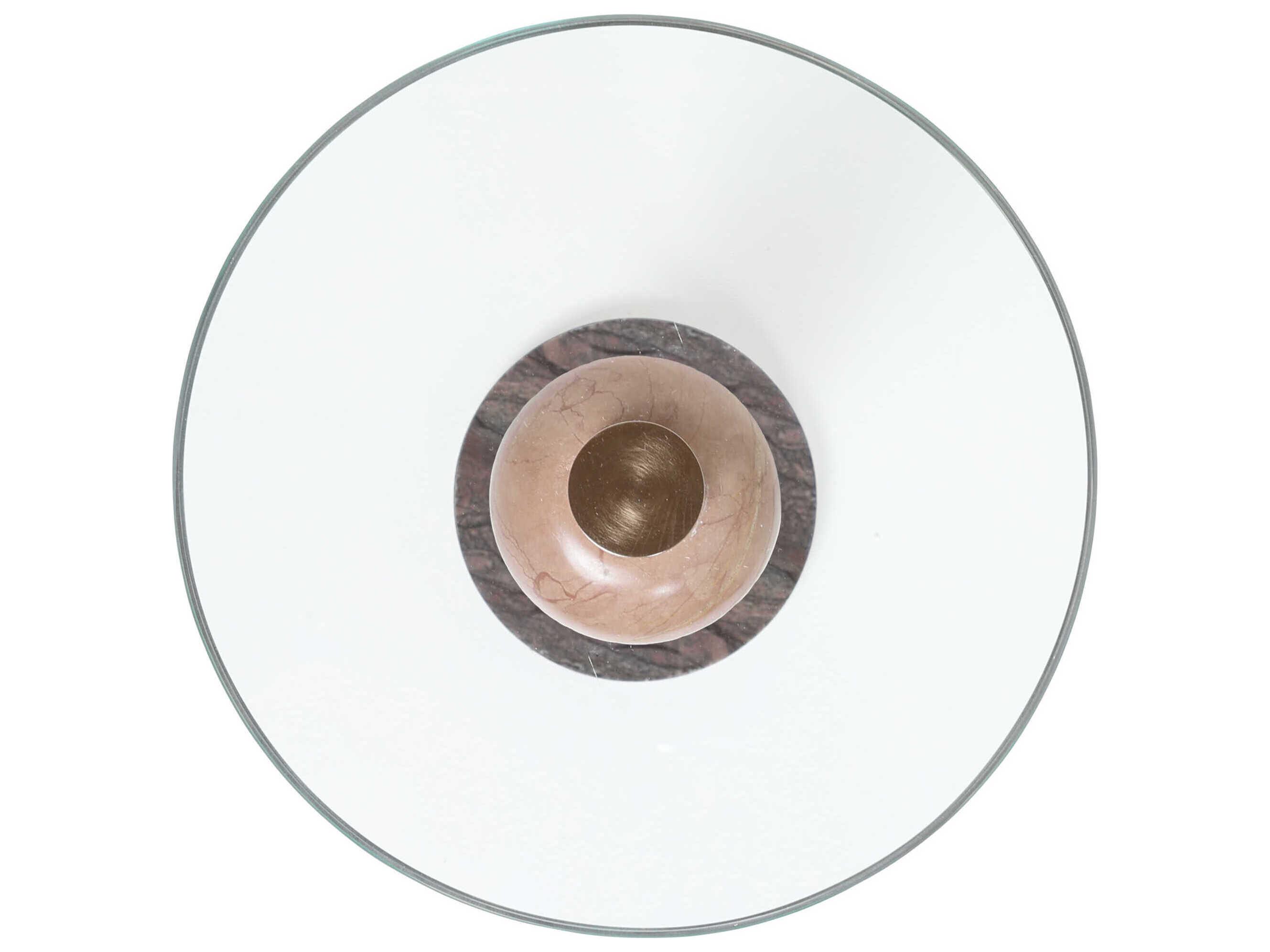 Currey & Company Moreno Round Glass Natural Brass Clear End Table