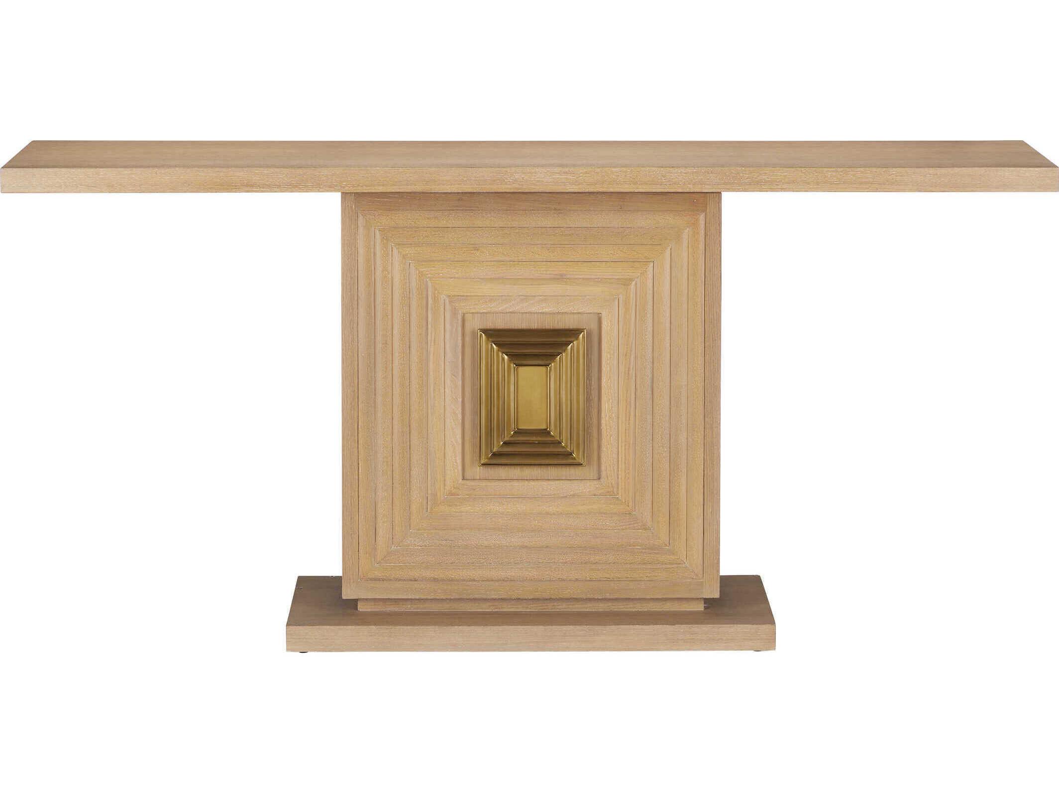 Currey & Company Morombe Rectangular Wood Washed Oak Console Table
