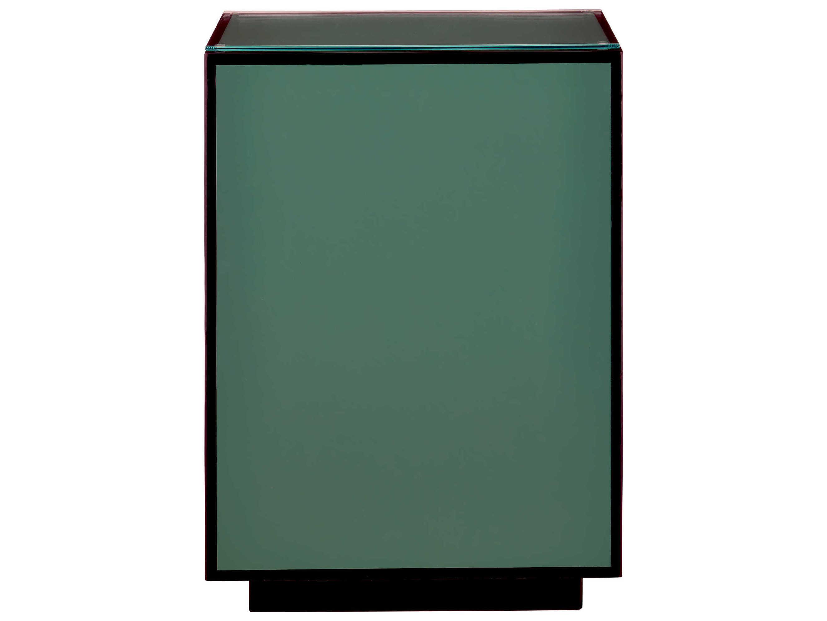 Currey & Company Rectangular Glass Polished Green End Table