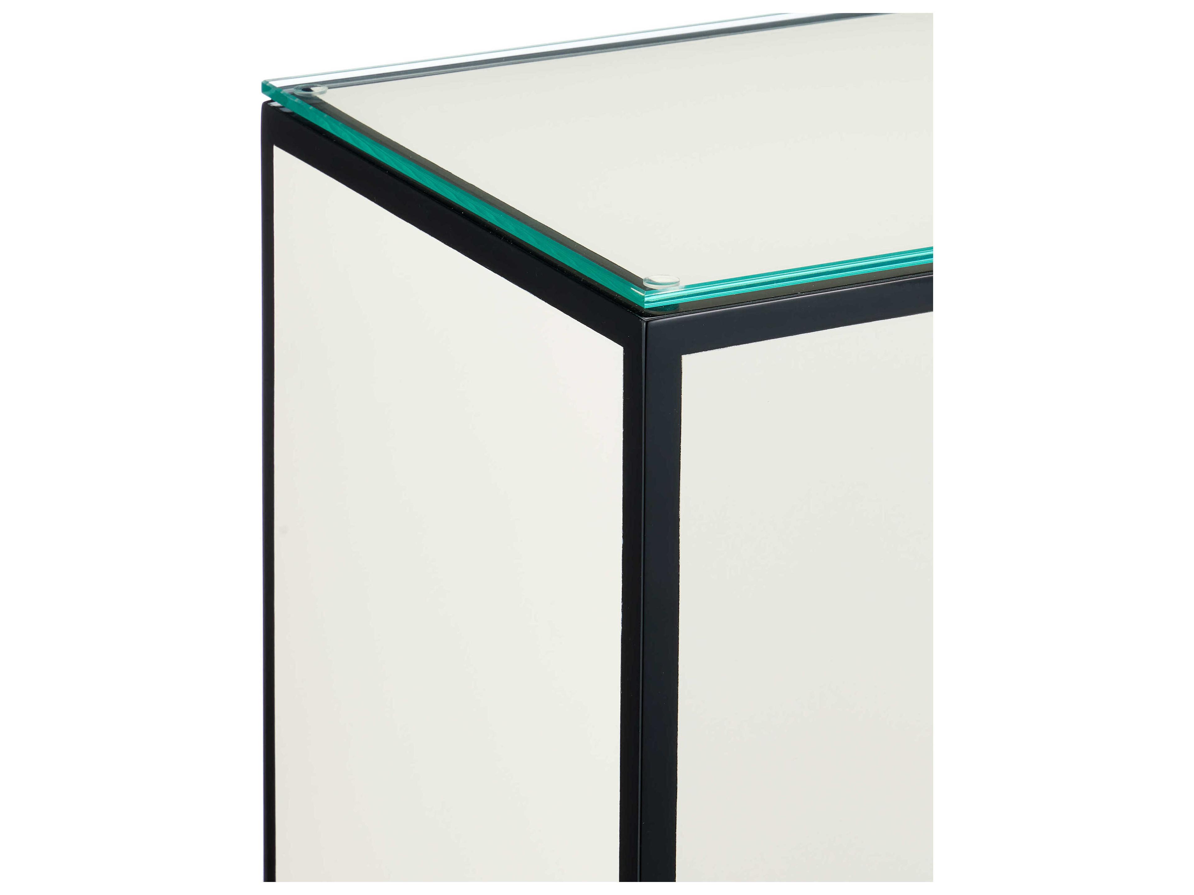 Currey & Company Rectangular Glass Polished Ivory End Table