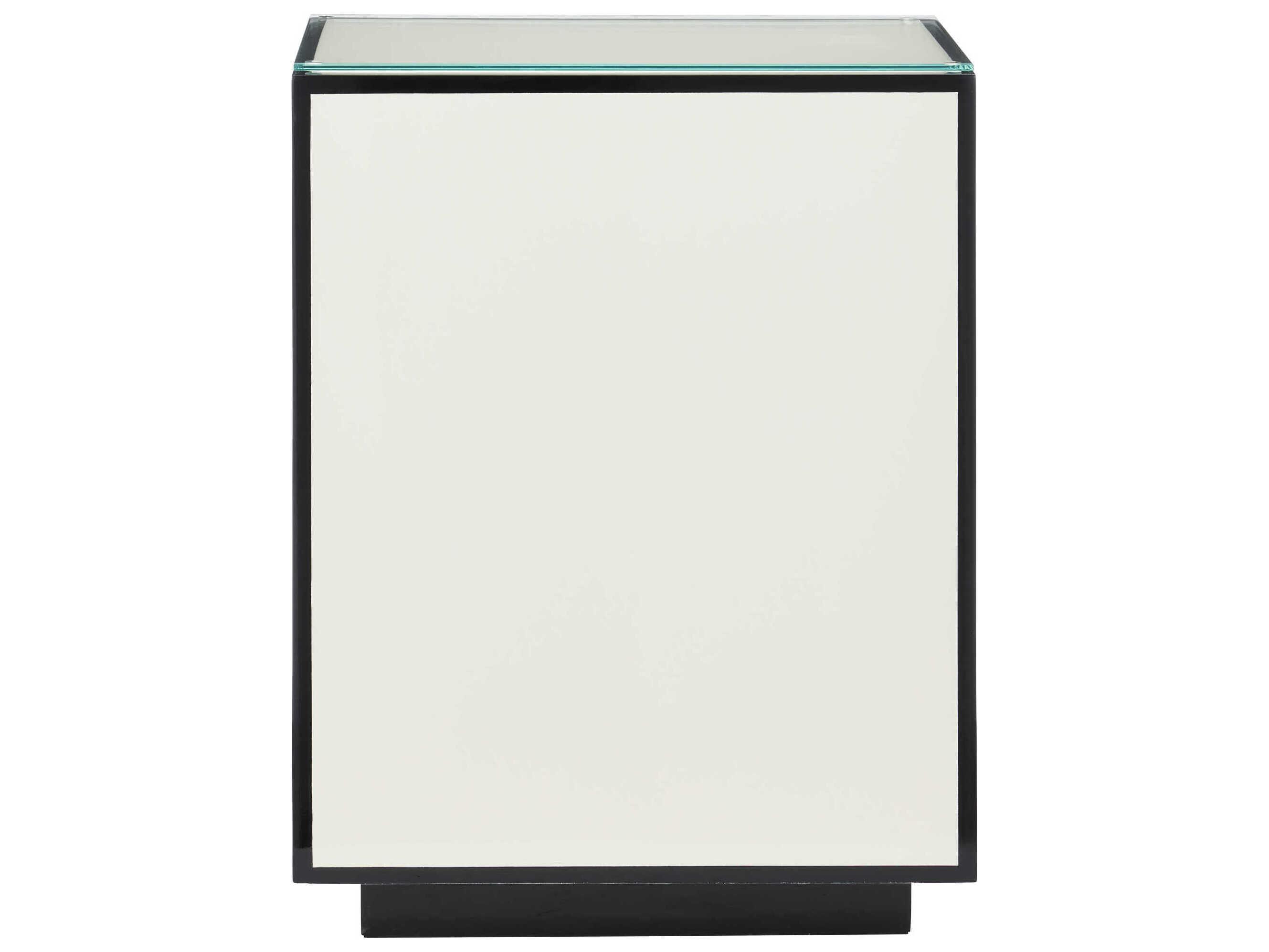 Currey & Company Rectangular Glass Polished Ivory End Table