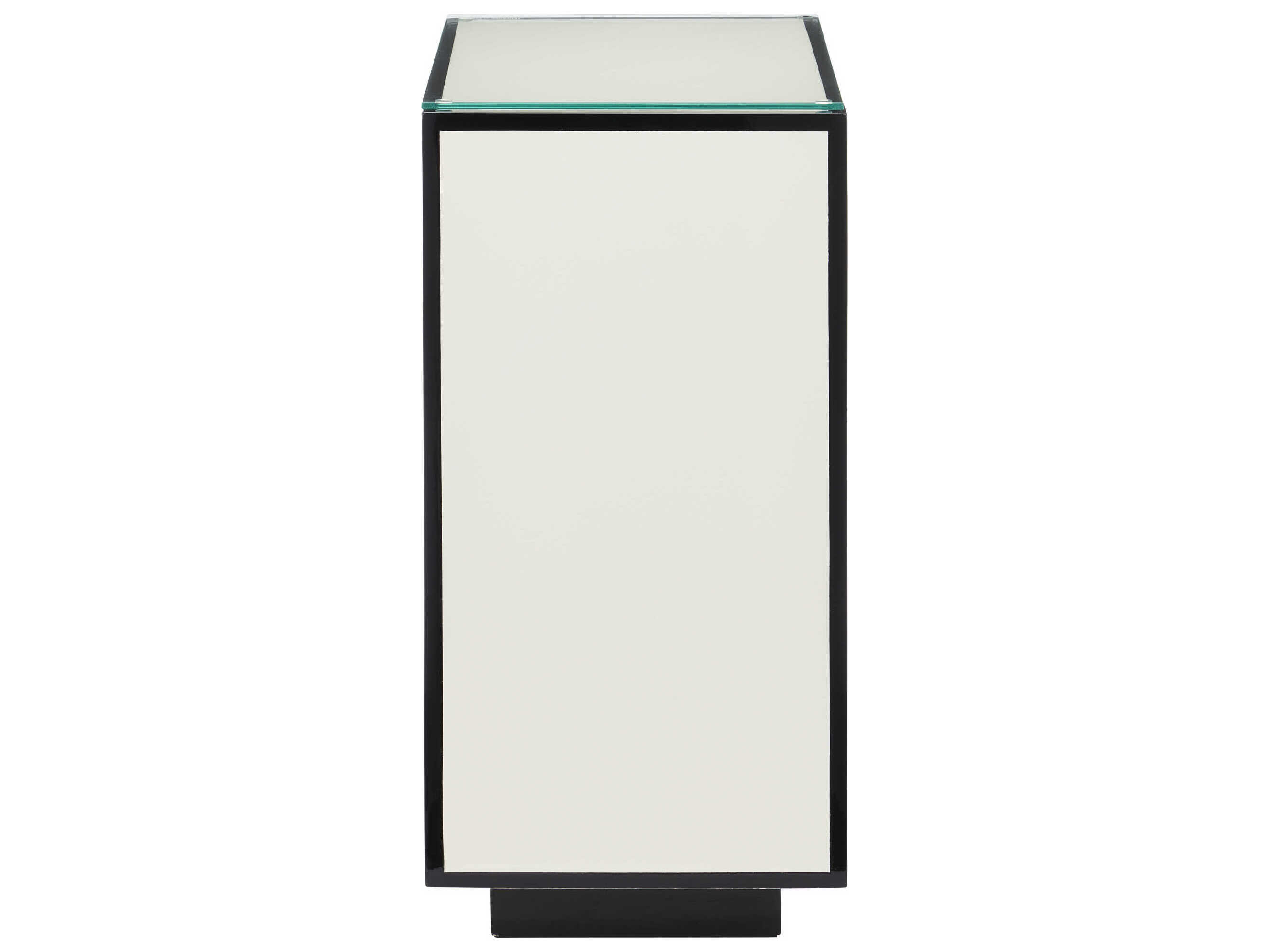 Currey & Company Rectangular Glass Polished Ivory End Table