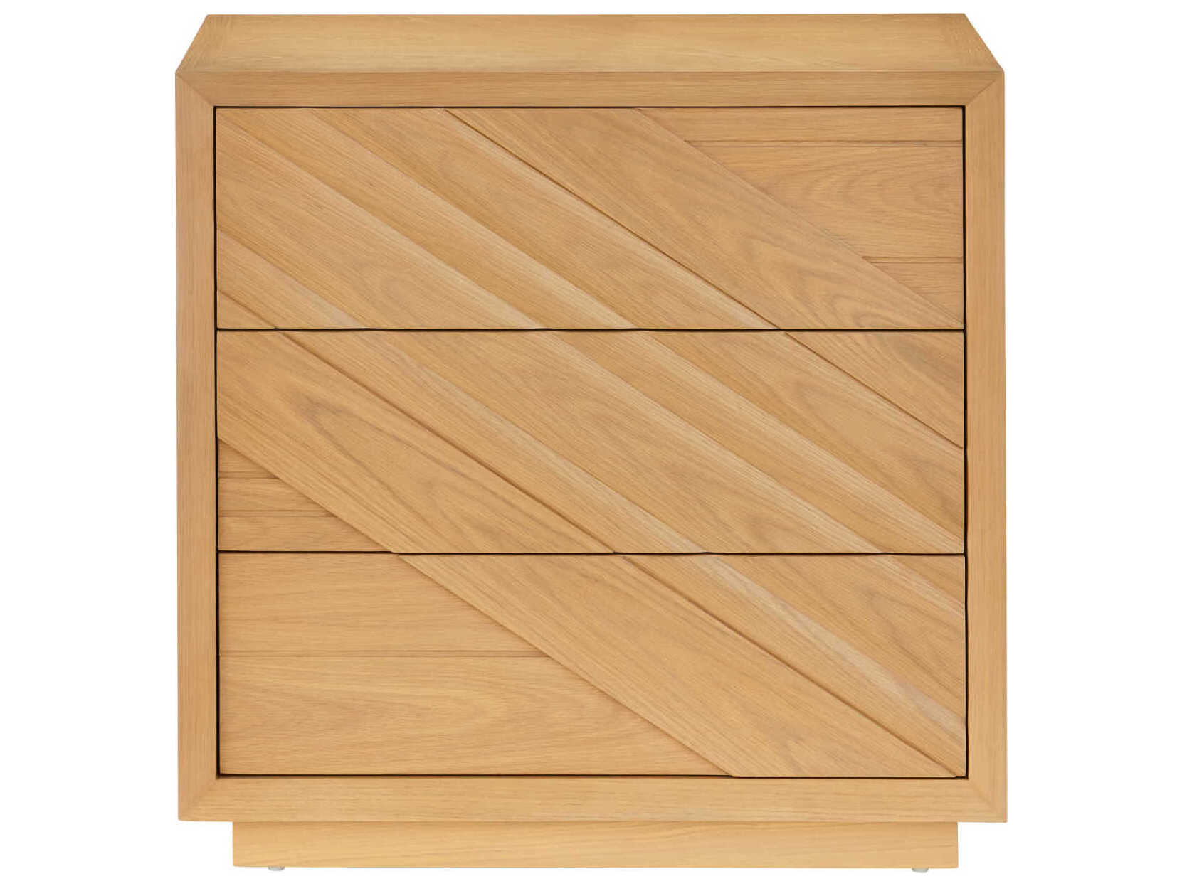 Currey & Company Margot 3-Drawers Oak Wood Nightstand