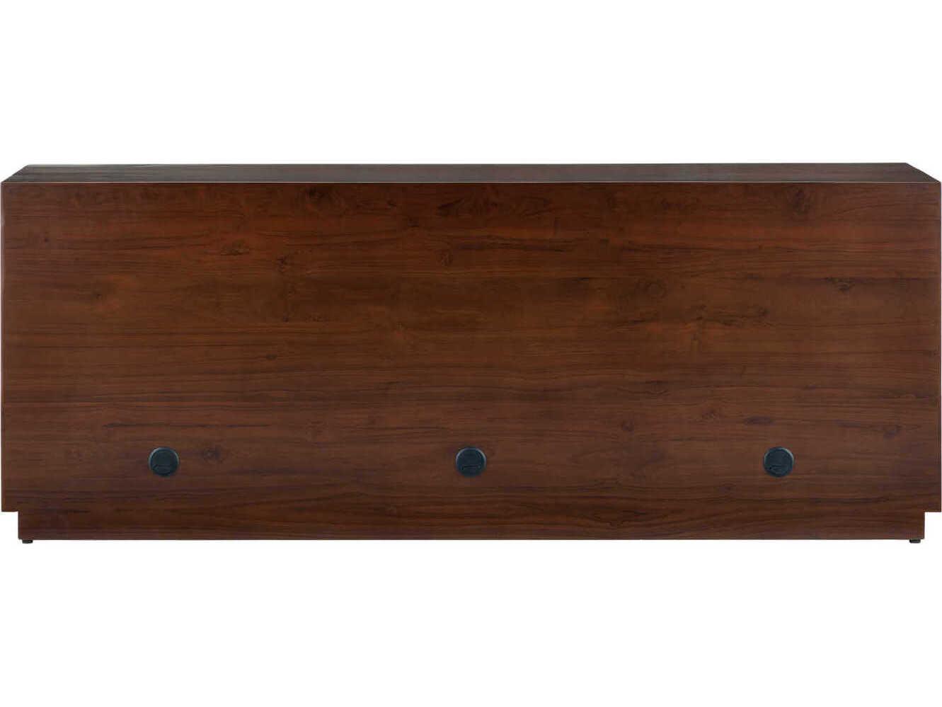 Currey & Company Jardin 84" Walnut Anqtiue Brass Sideboard