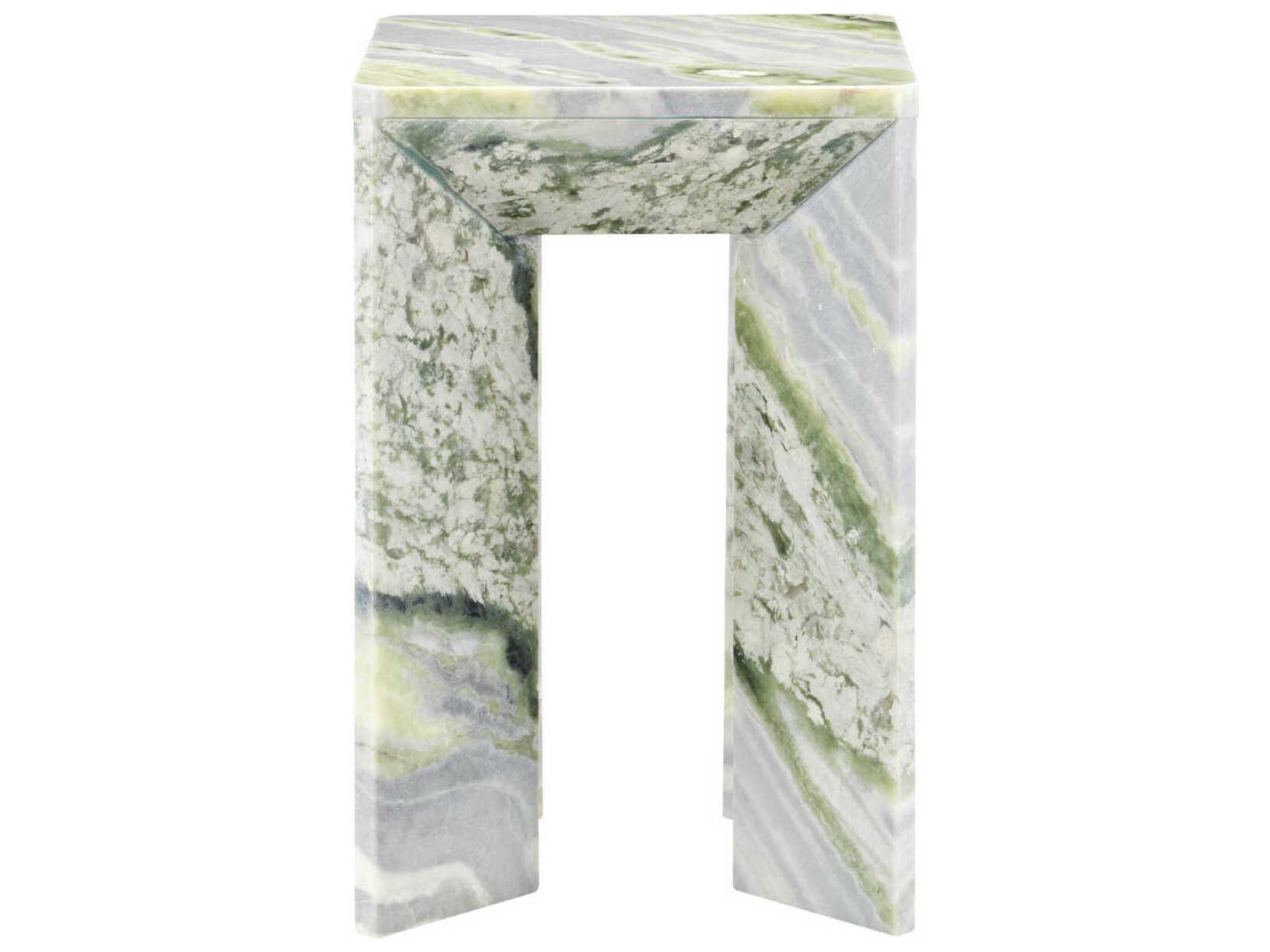 Currey & Company Minerale Square Marble Natural End Table