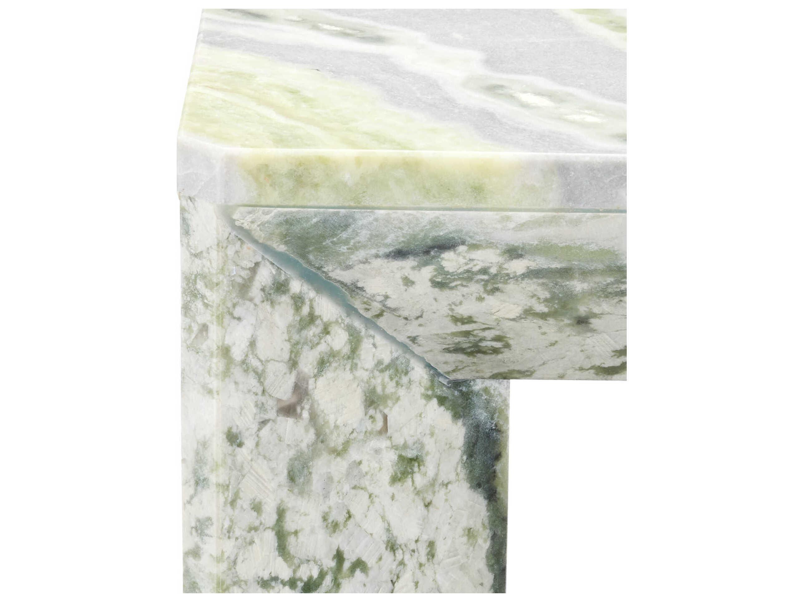 Currey & Company Minerale Square Marble Natural End Table