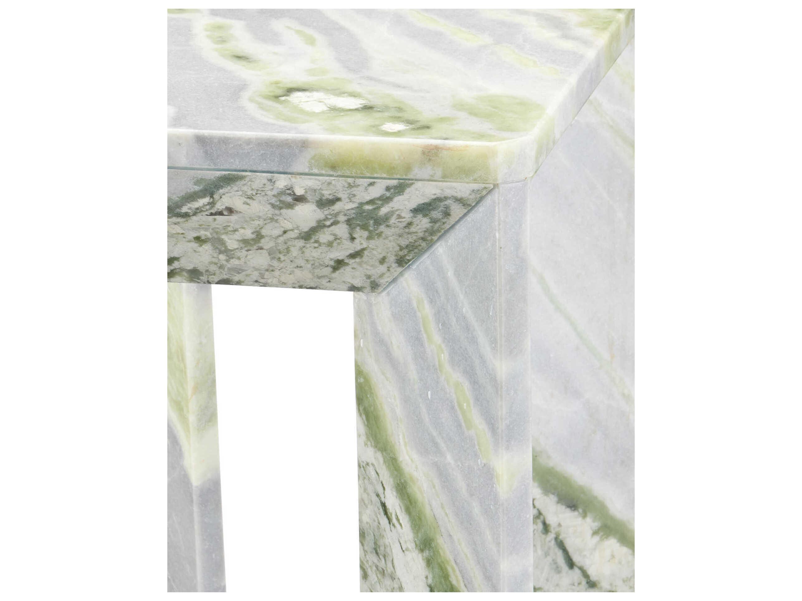 Currey & Company Minerale Square Marble Natural End Table