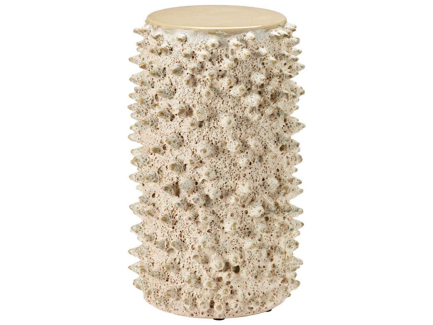 Currey & Company Relic Sand Round Cement End Table