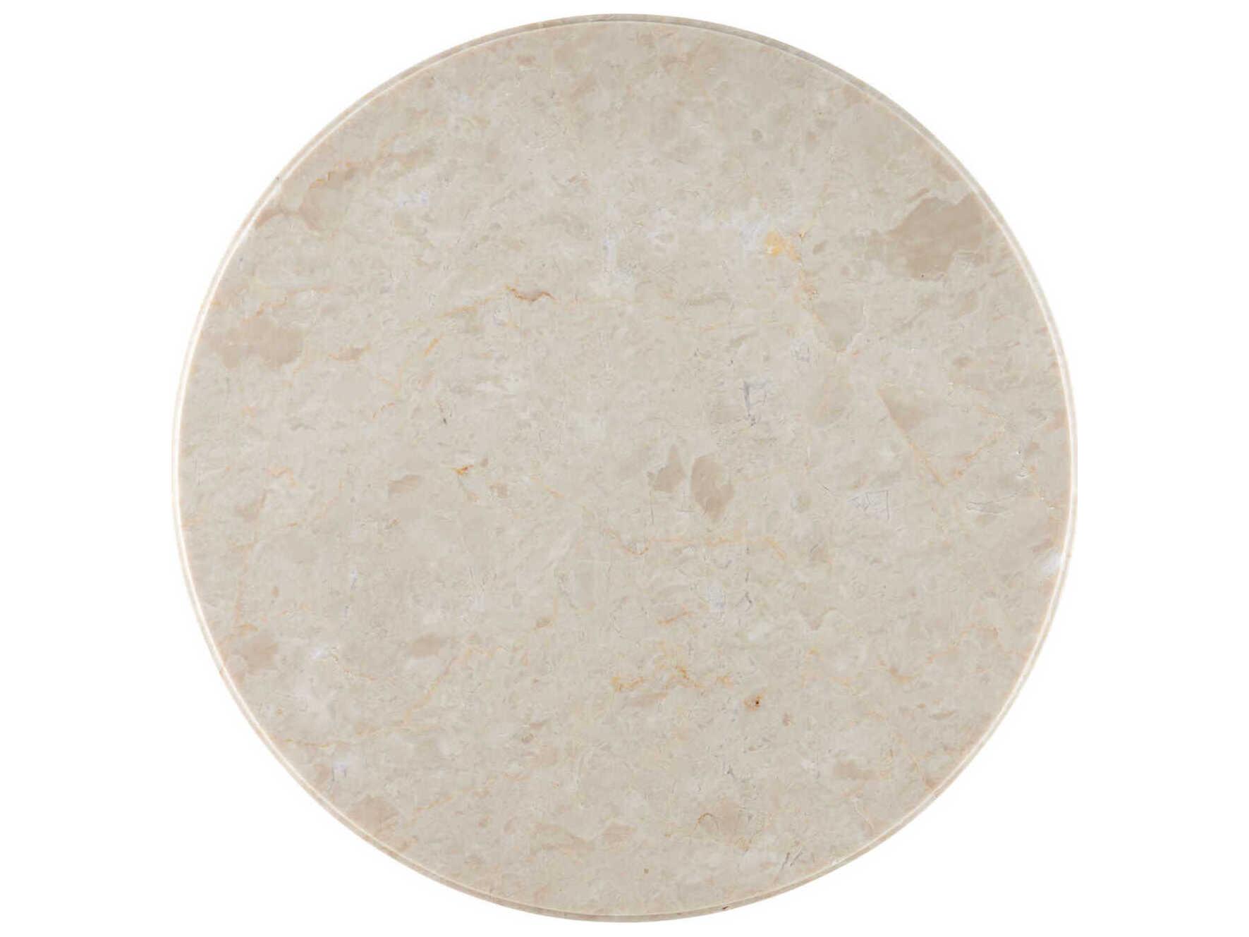 Currey & Company Tassel Round Marble Morel Brown Natural Brushed Brass End Table