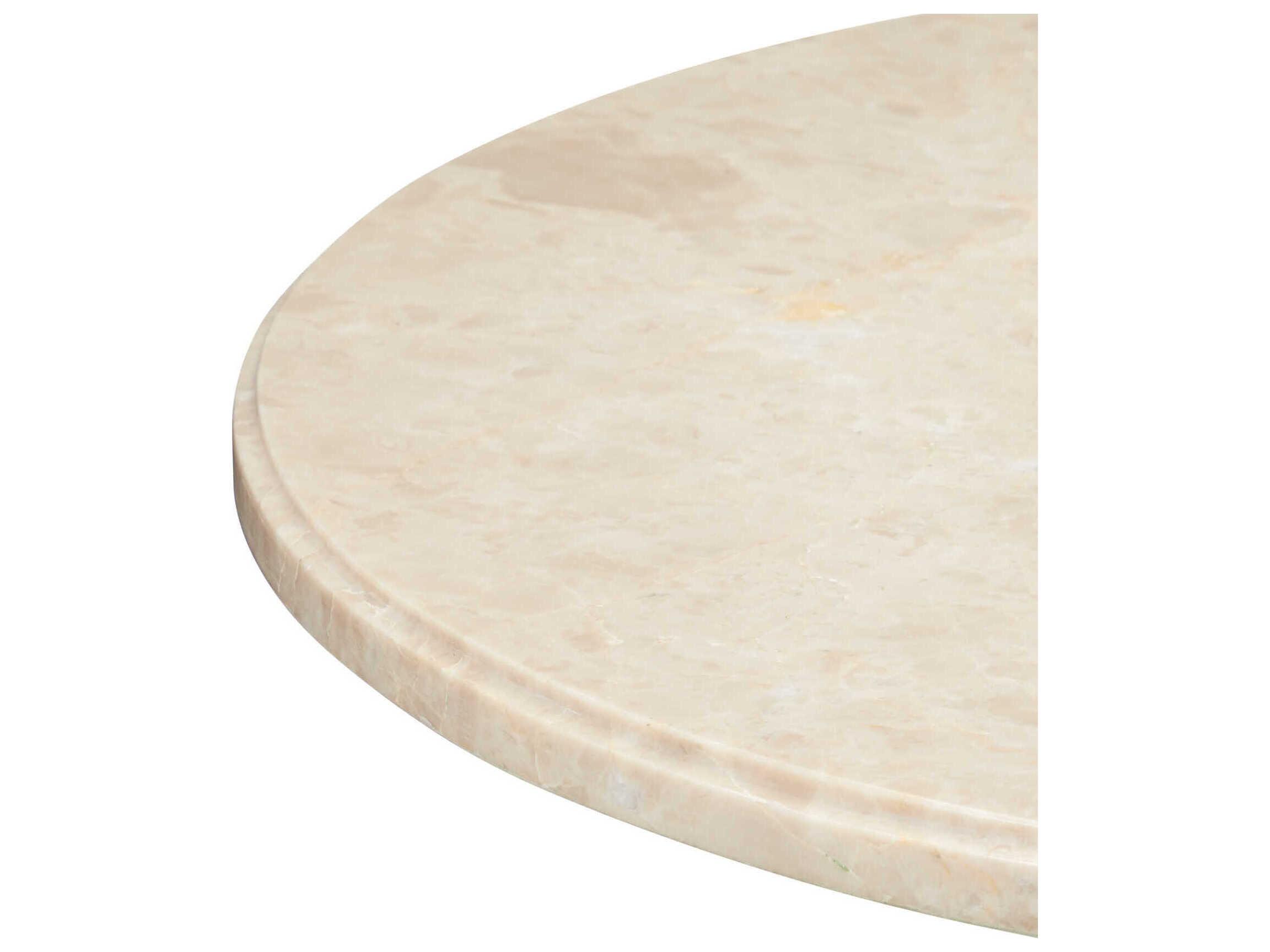 Currey & Company Tassel Round Marble Morel Brown Natural Brushed Brass End Table