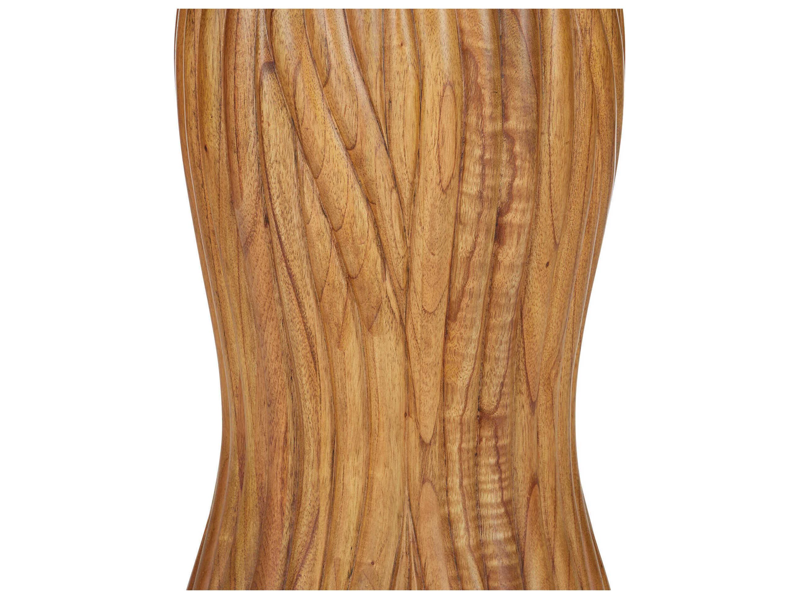 Currey & Company Tassel Round Marble Morel Brown Natural Brushed Brass End Table