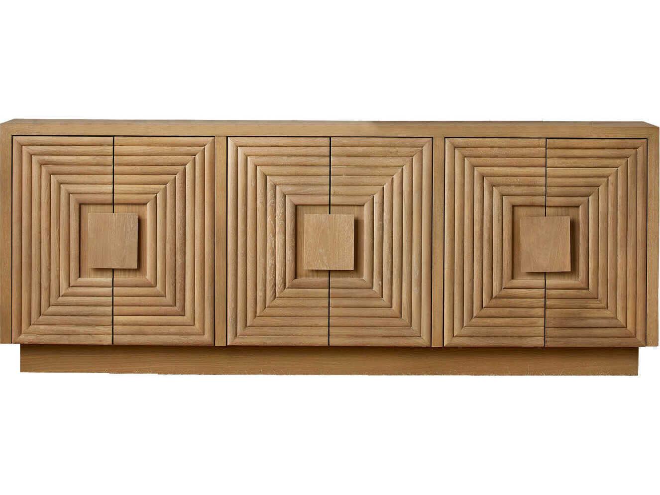 Currey & Company Morombe 84" Oak Wood Washed Sideboard