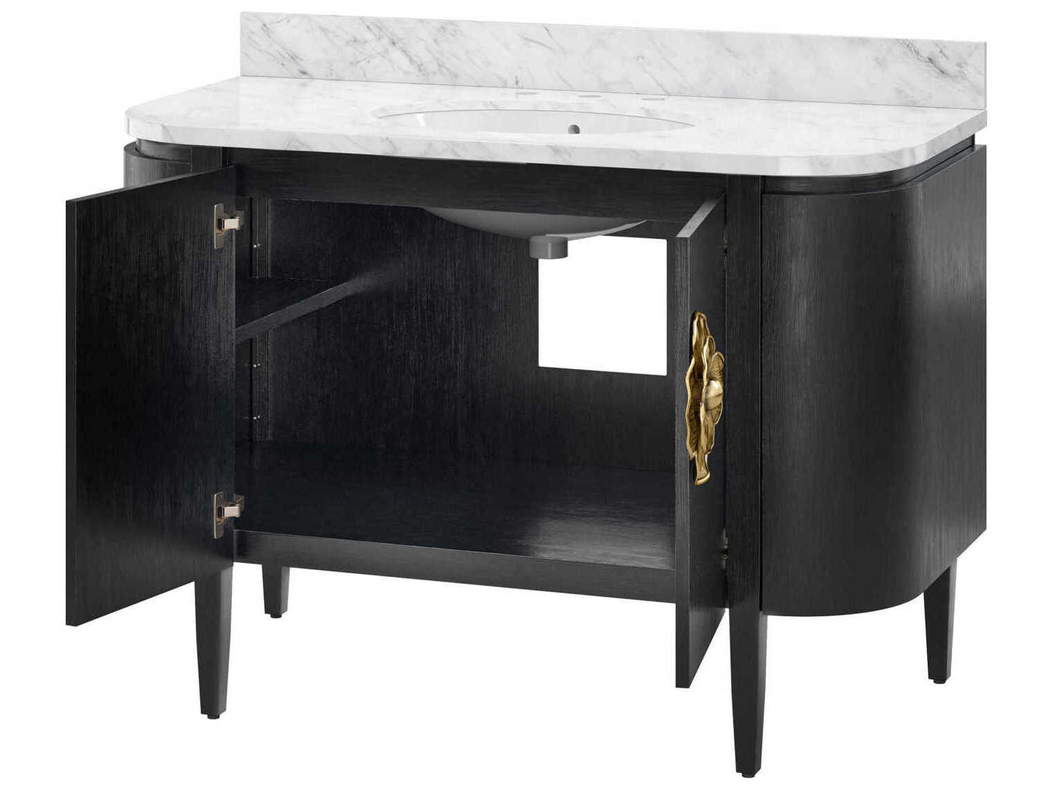 Currey & Company Briallen 48" Satin Black Vanity