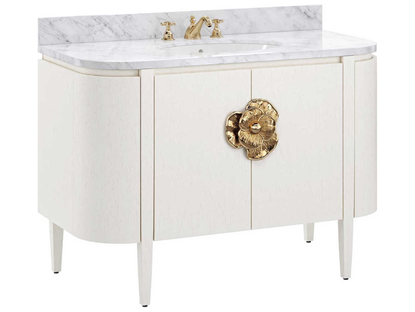 Currey & Company Briallen 48" Satin White Vanity