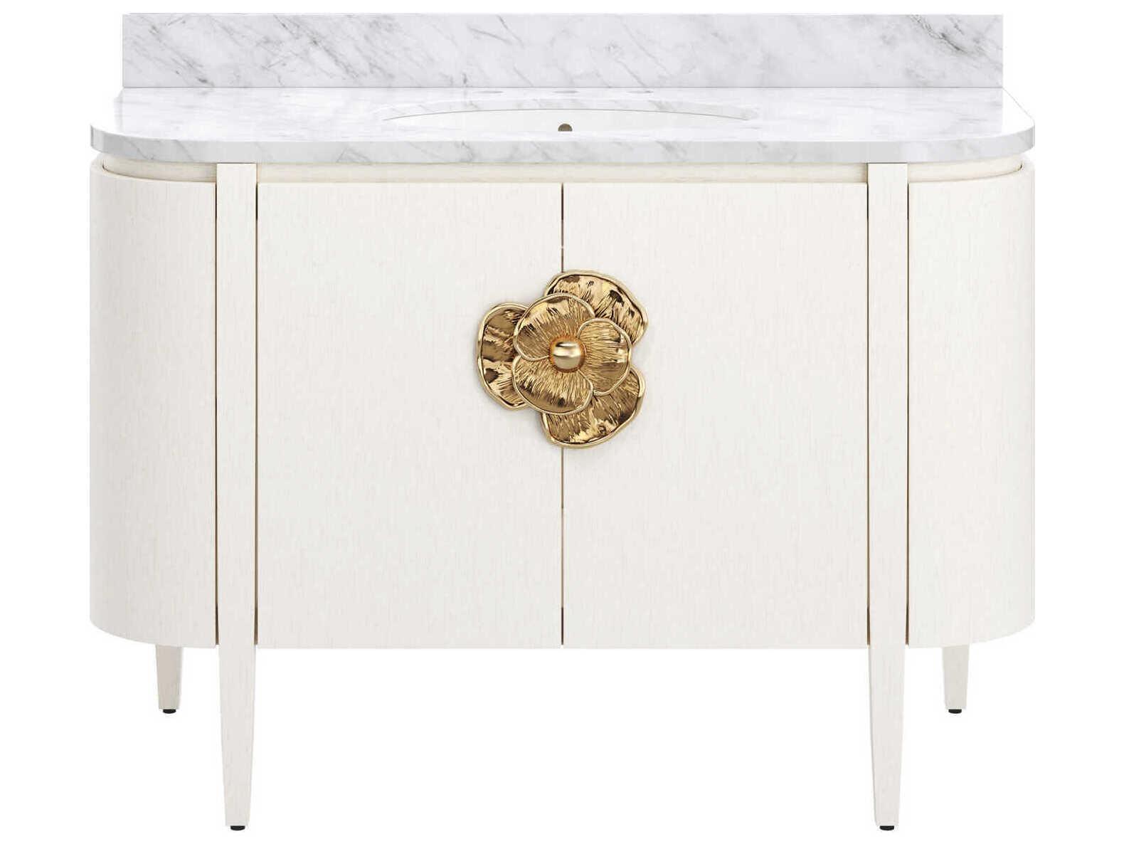 Currey & Company Briallen 48" Satin White Vanity