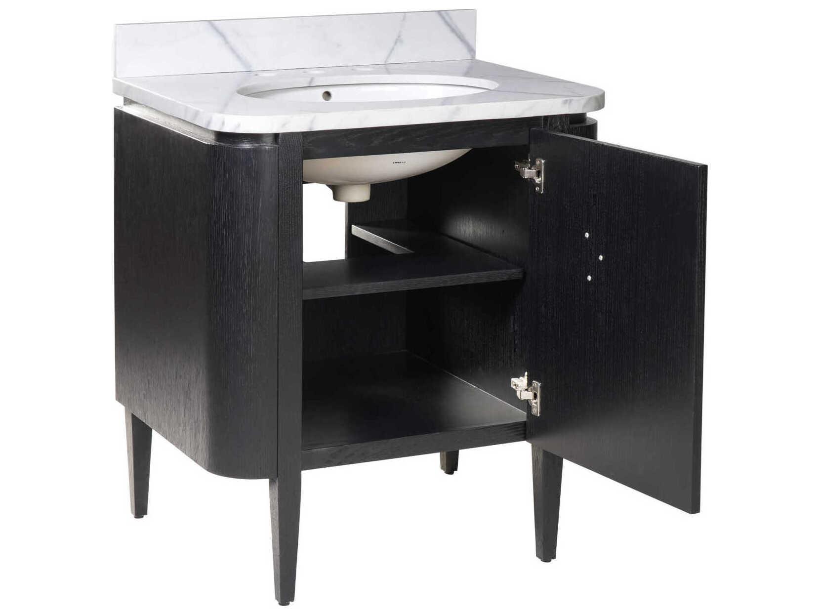 Currey & Company Briallen 30" Satin Black Vanity