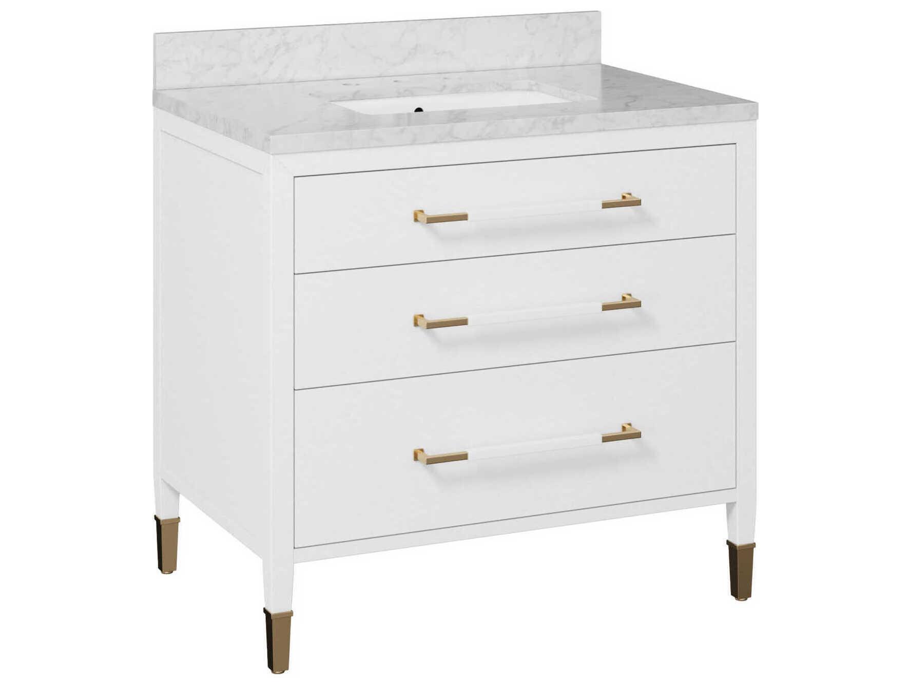 Currey & Company Verona 36" Polished White Vanity