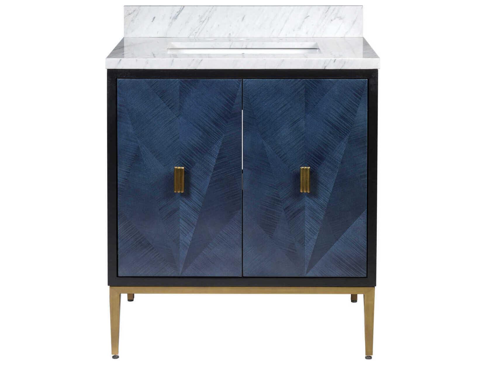 Currey & Company Kallista 30" Polished Blue Vanity