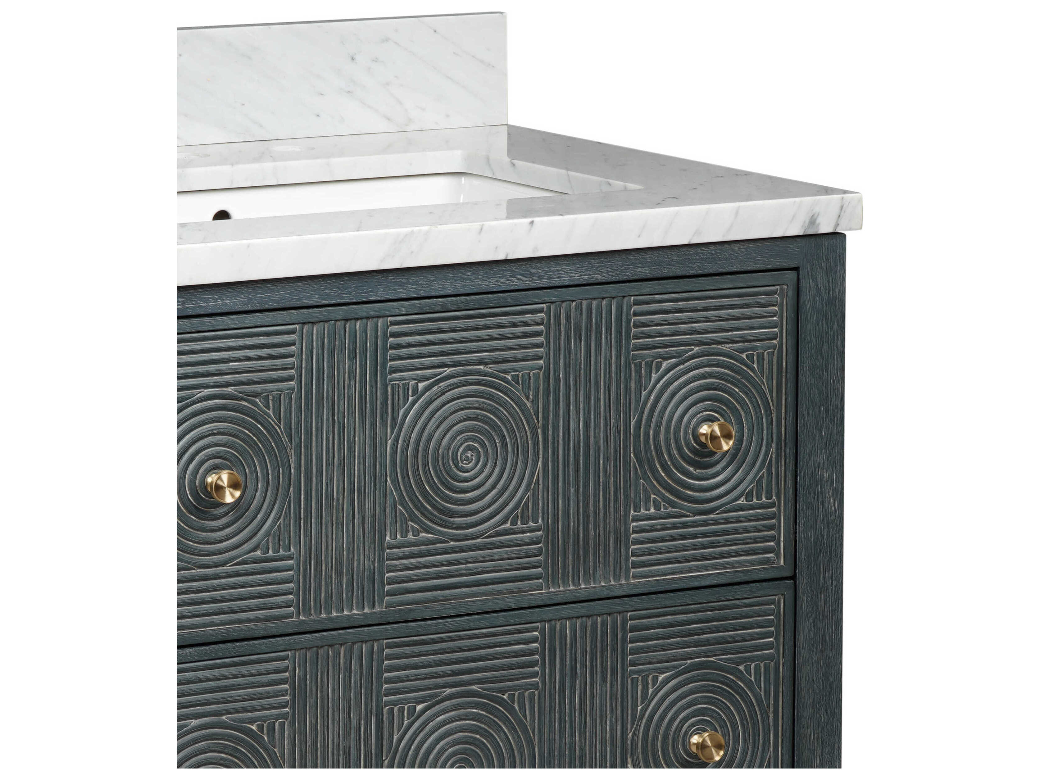 Currey & Company Santos 28" Textured Navy Vanity