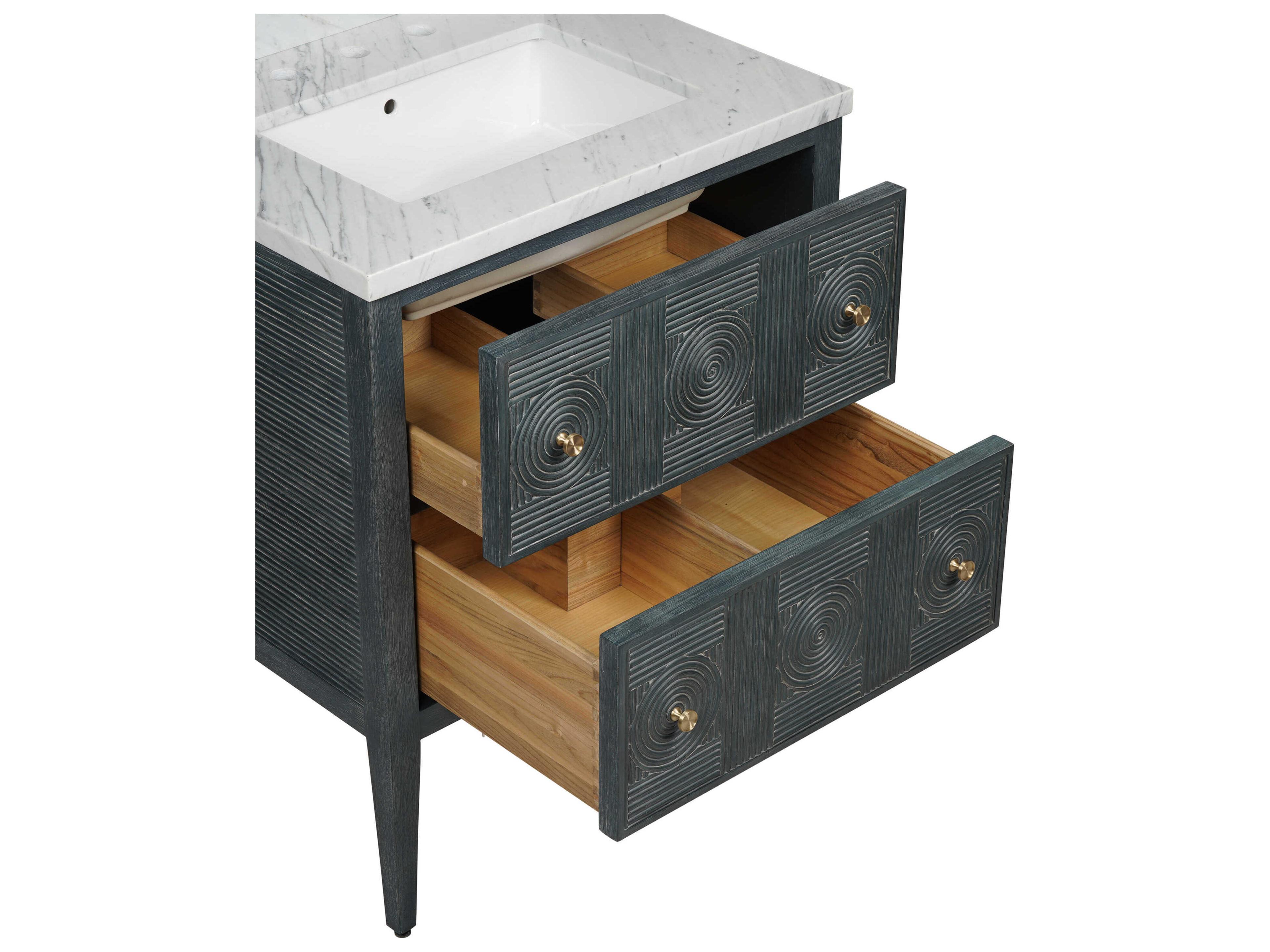 Currey & Company Santos 28" Textured Navy Vanity