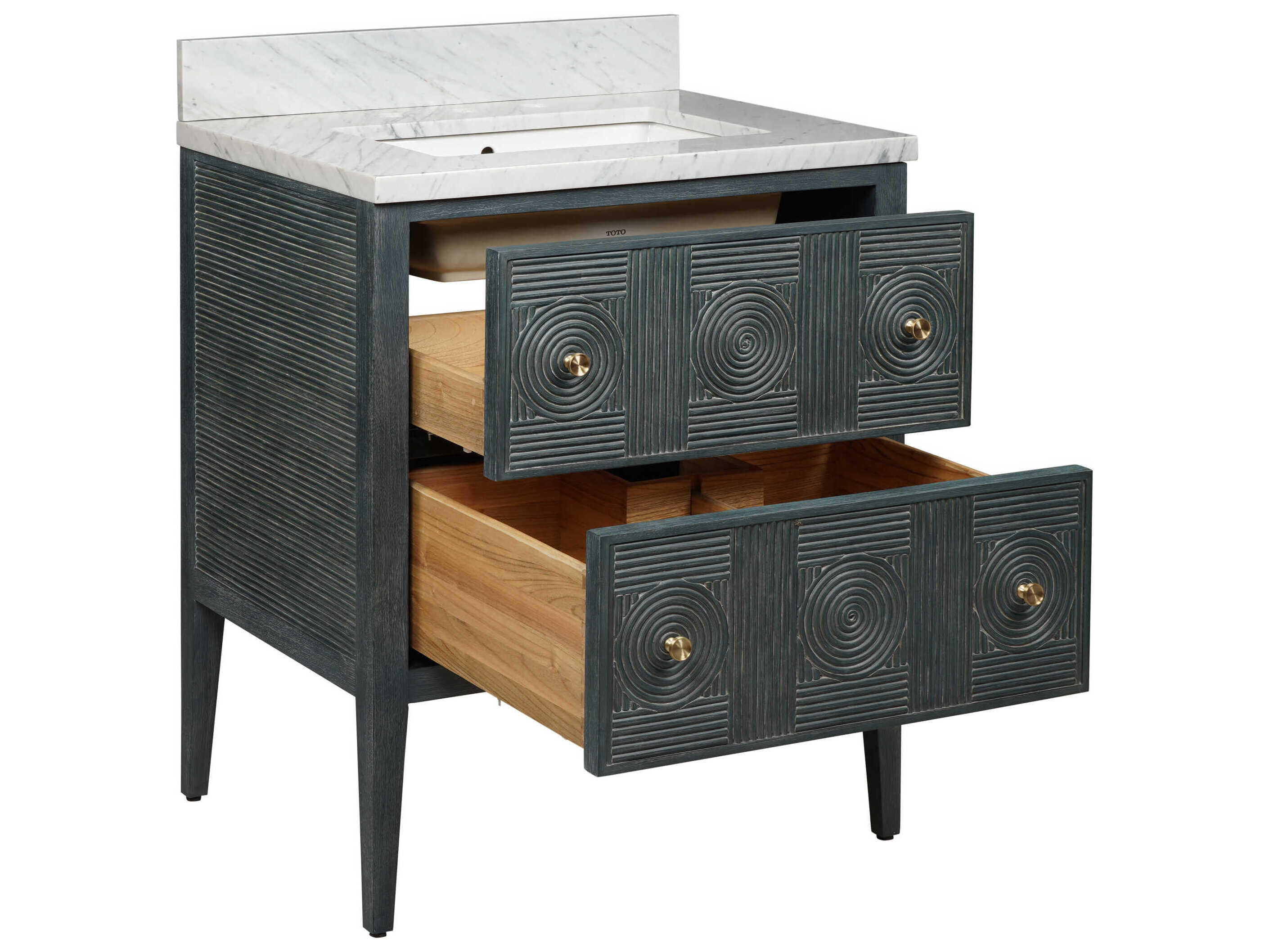 Currey & Company Santos 28" Textured Navy Vanity