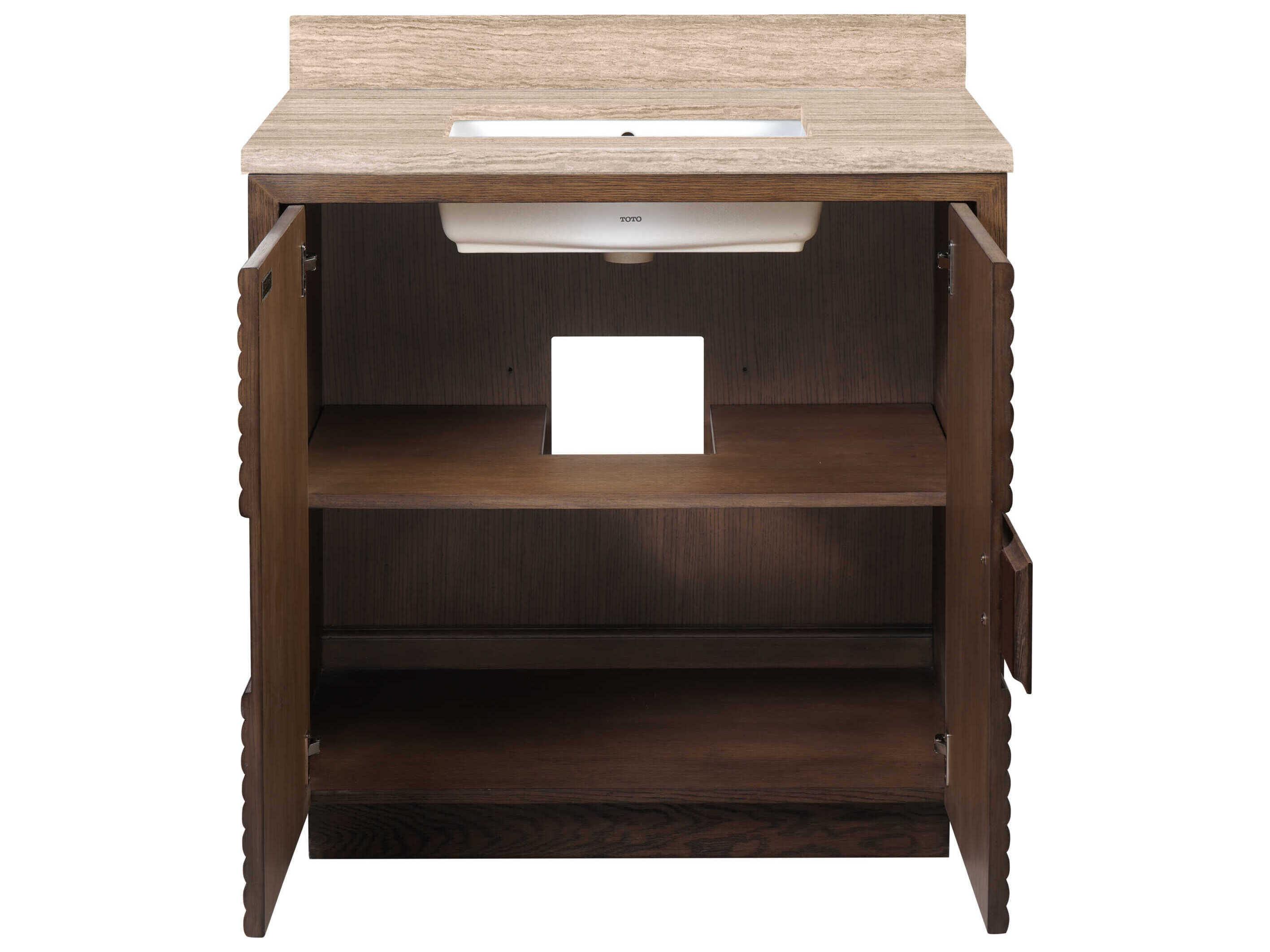 Currey & Company Morombe 36" Cocoa Natural White Vanity