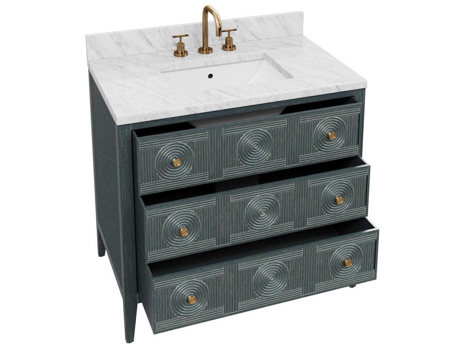 Currey & Company Santos 36" Vintage Navy Vanity