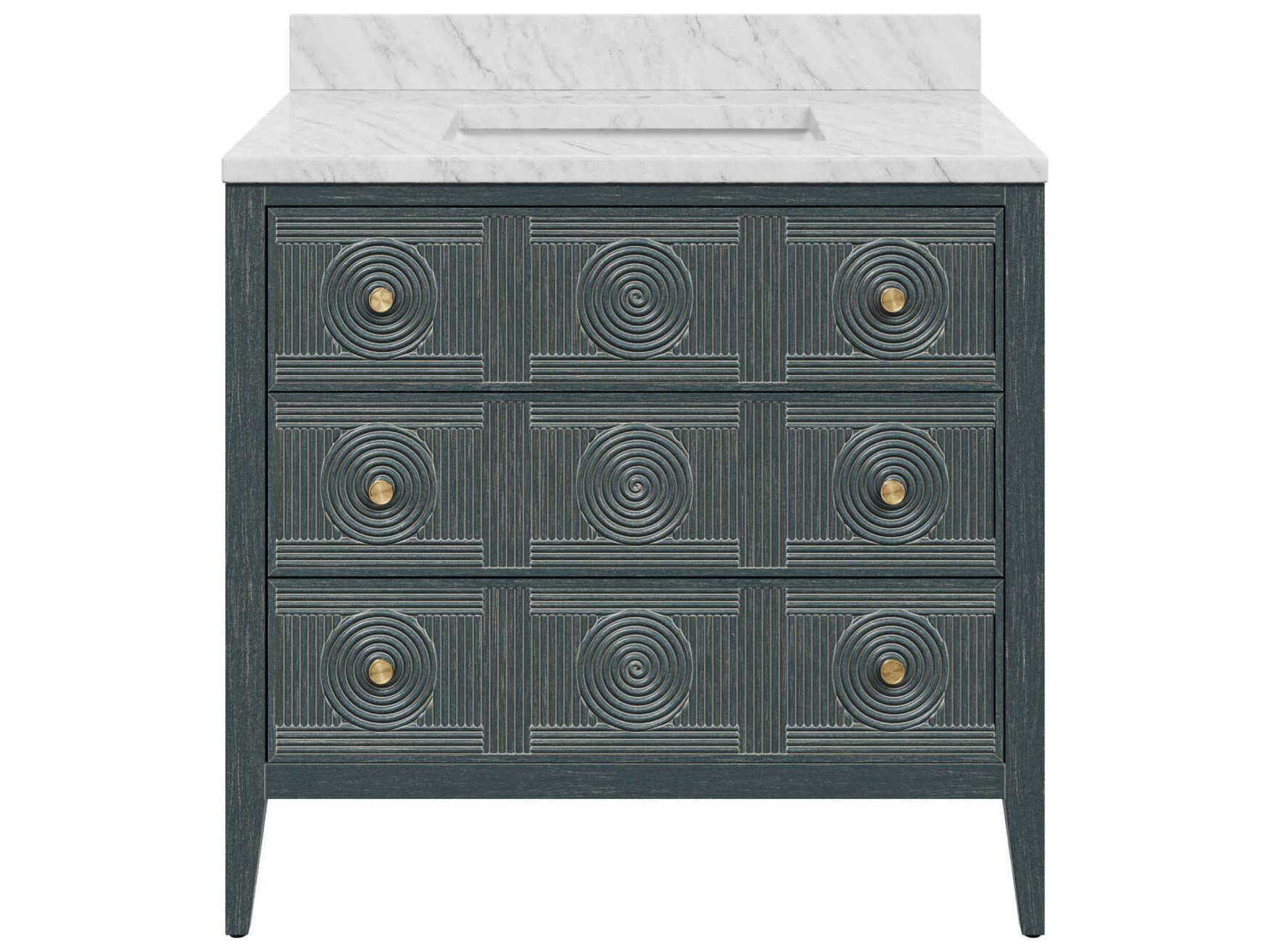 Currey & Company Santos 36" Vintage Navy Vanity