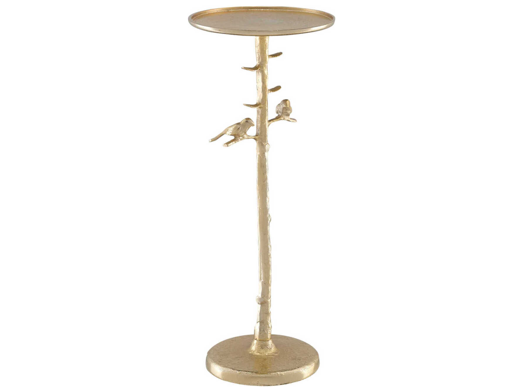 Currey & Company Piaf Round Metal Gold End Table