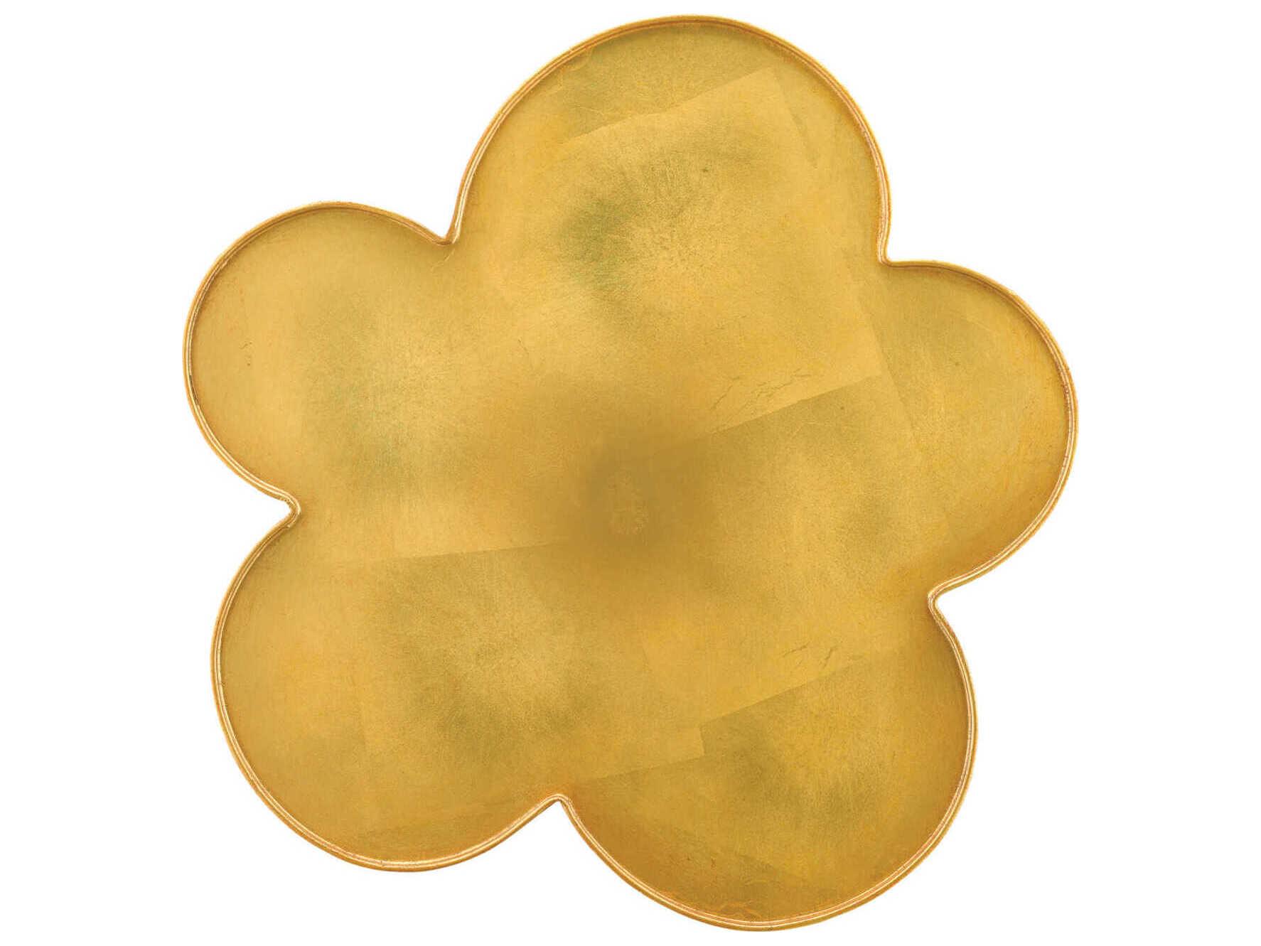 Currey & Company Fleur Metal Gold Leaf End Table