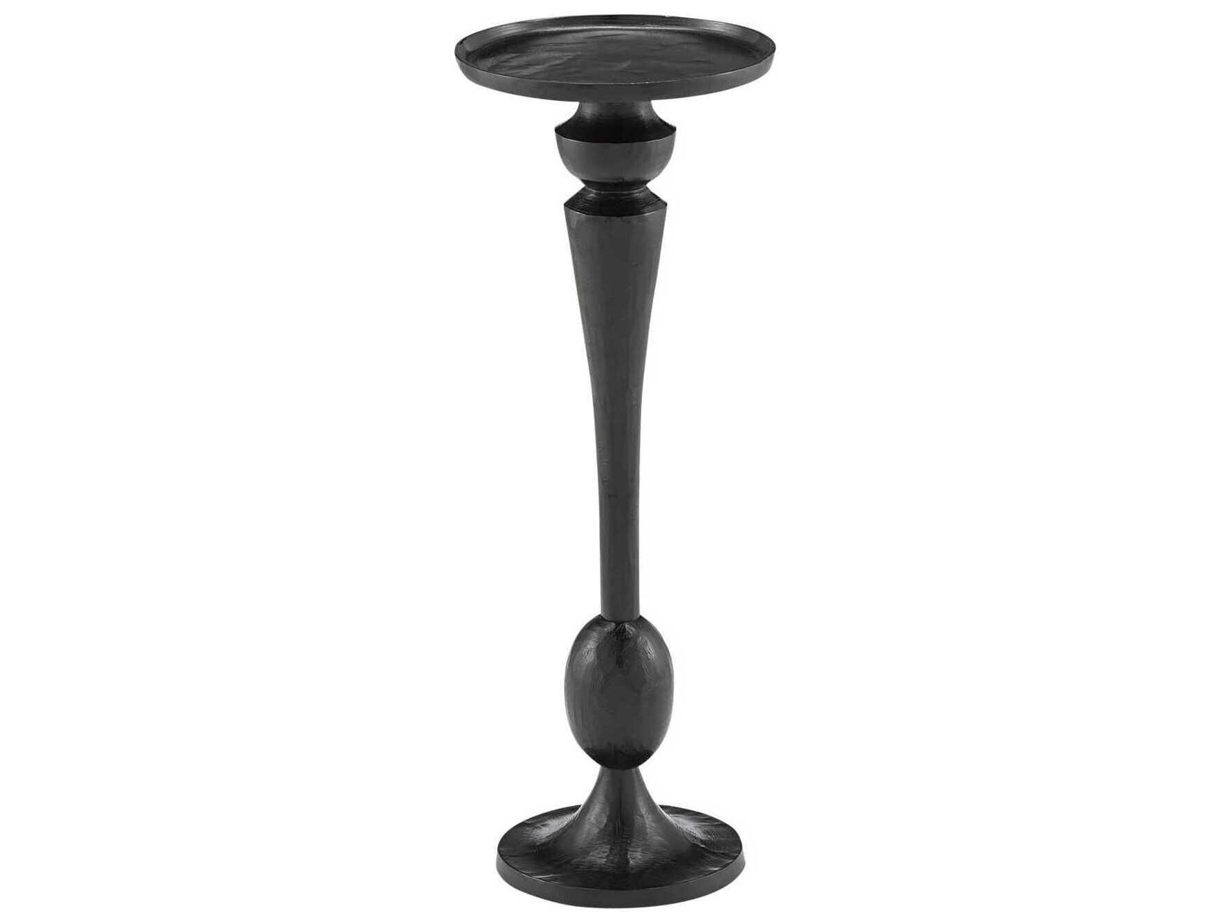 Currey & Company Talia 8" Round Metal Matte Bronze End Table