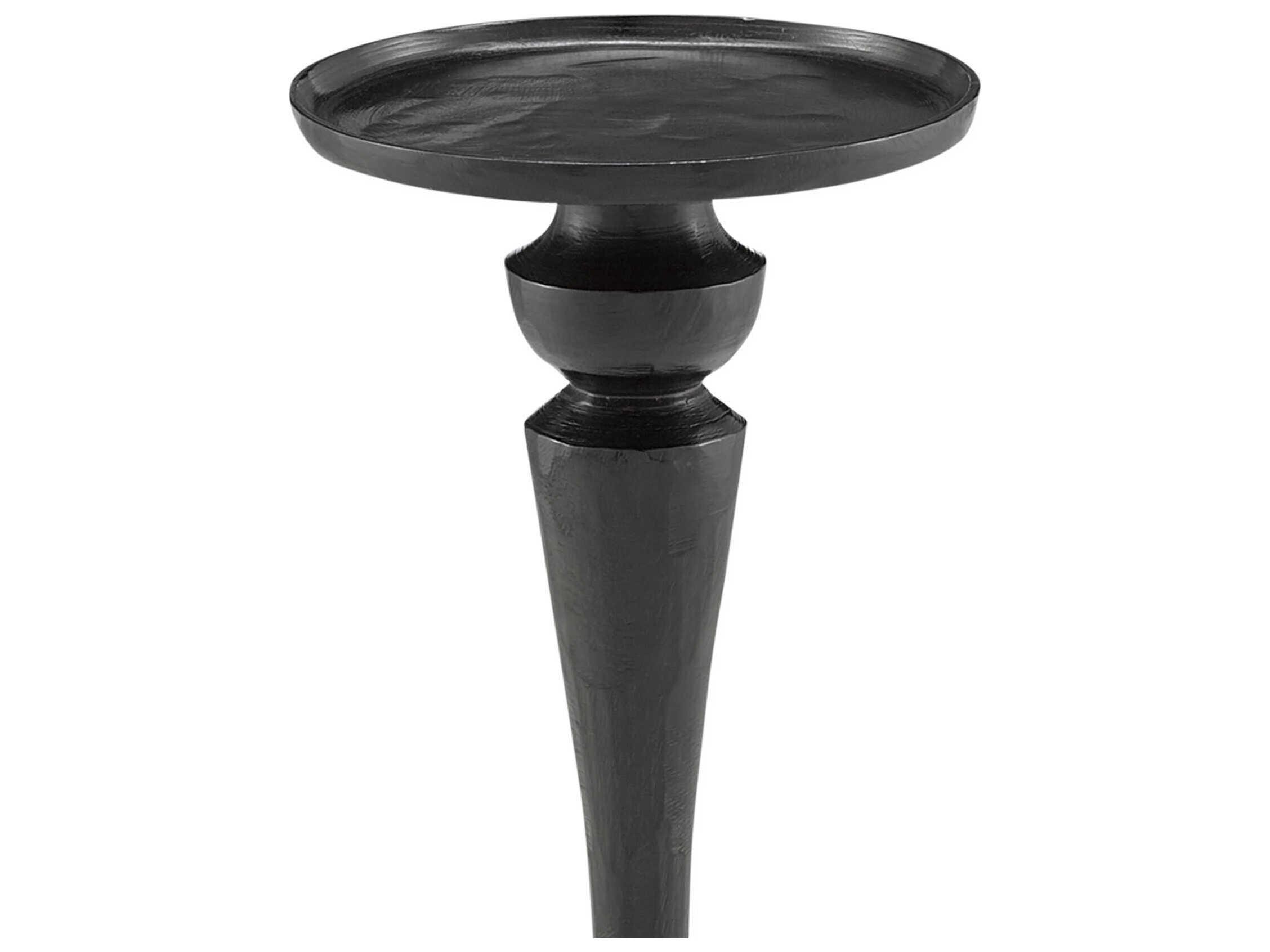 Currey & Company Talia 8" Round Metal Matte Bronze End Table