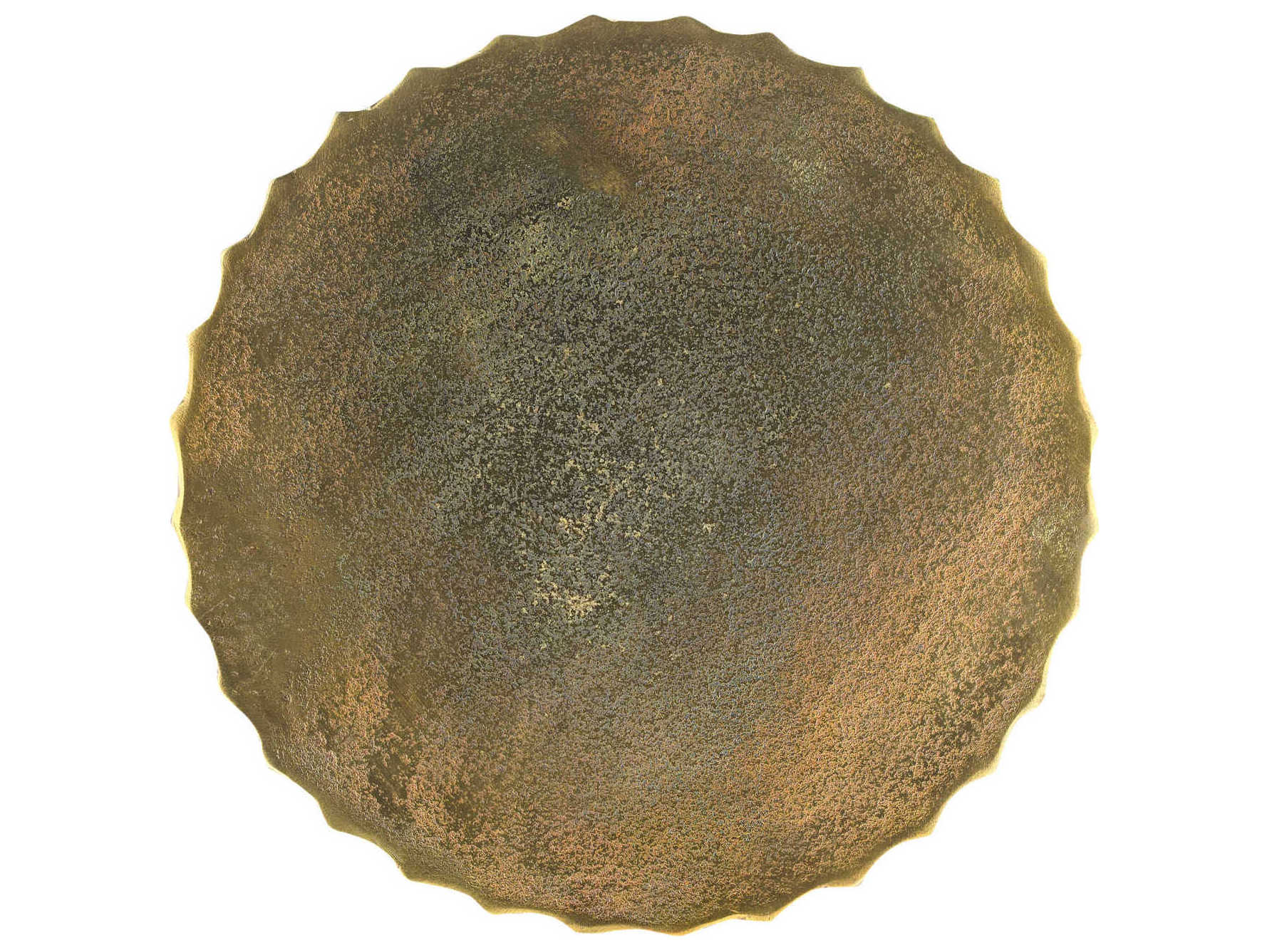 Currey & Company Rasi Round Metal Antique Brass End Table