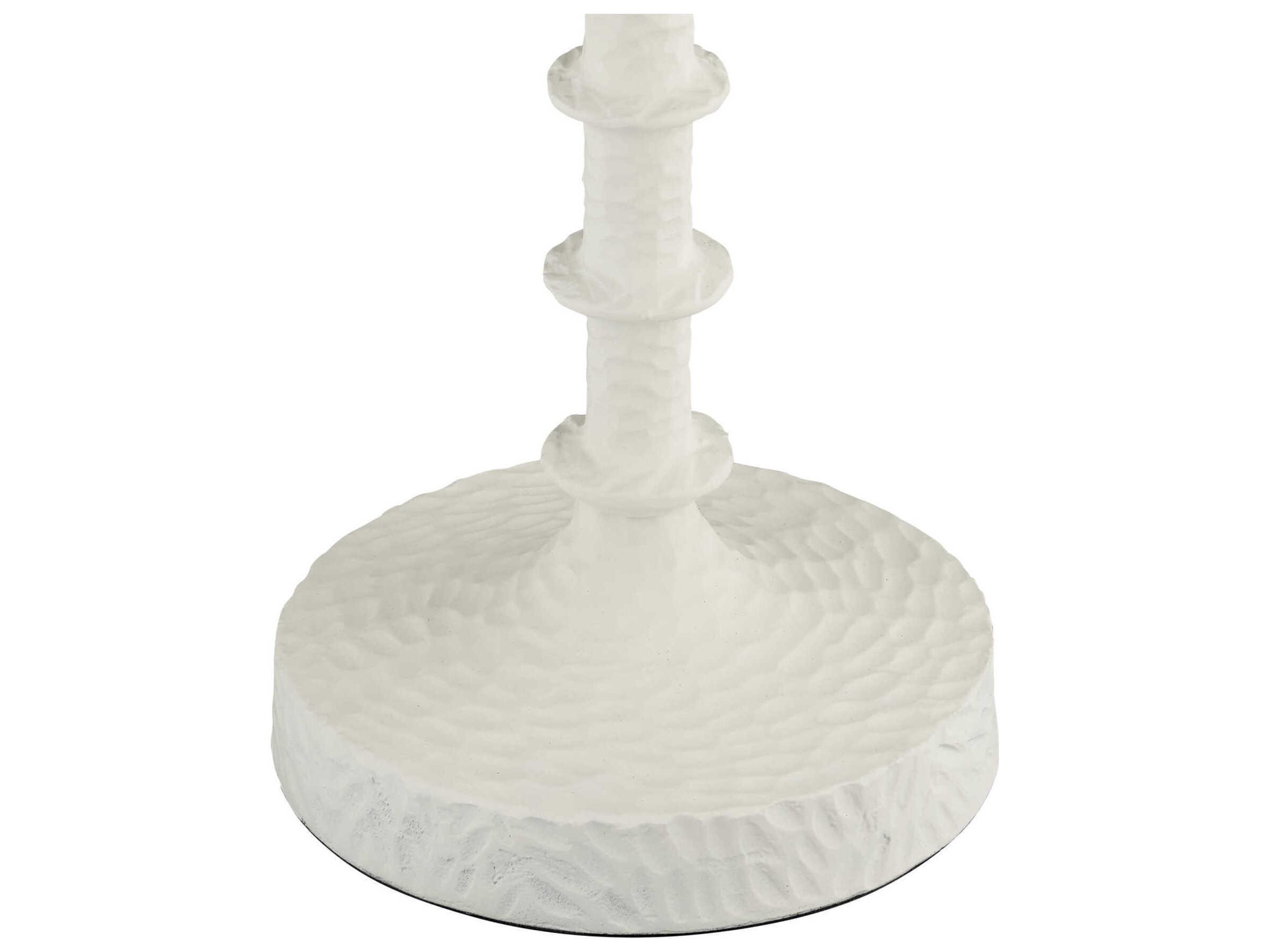 Currey & Company Gallo Round Metal Gesso White End Table
