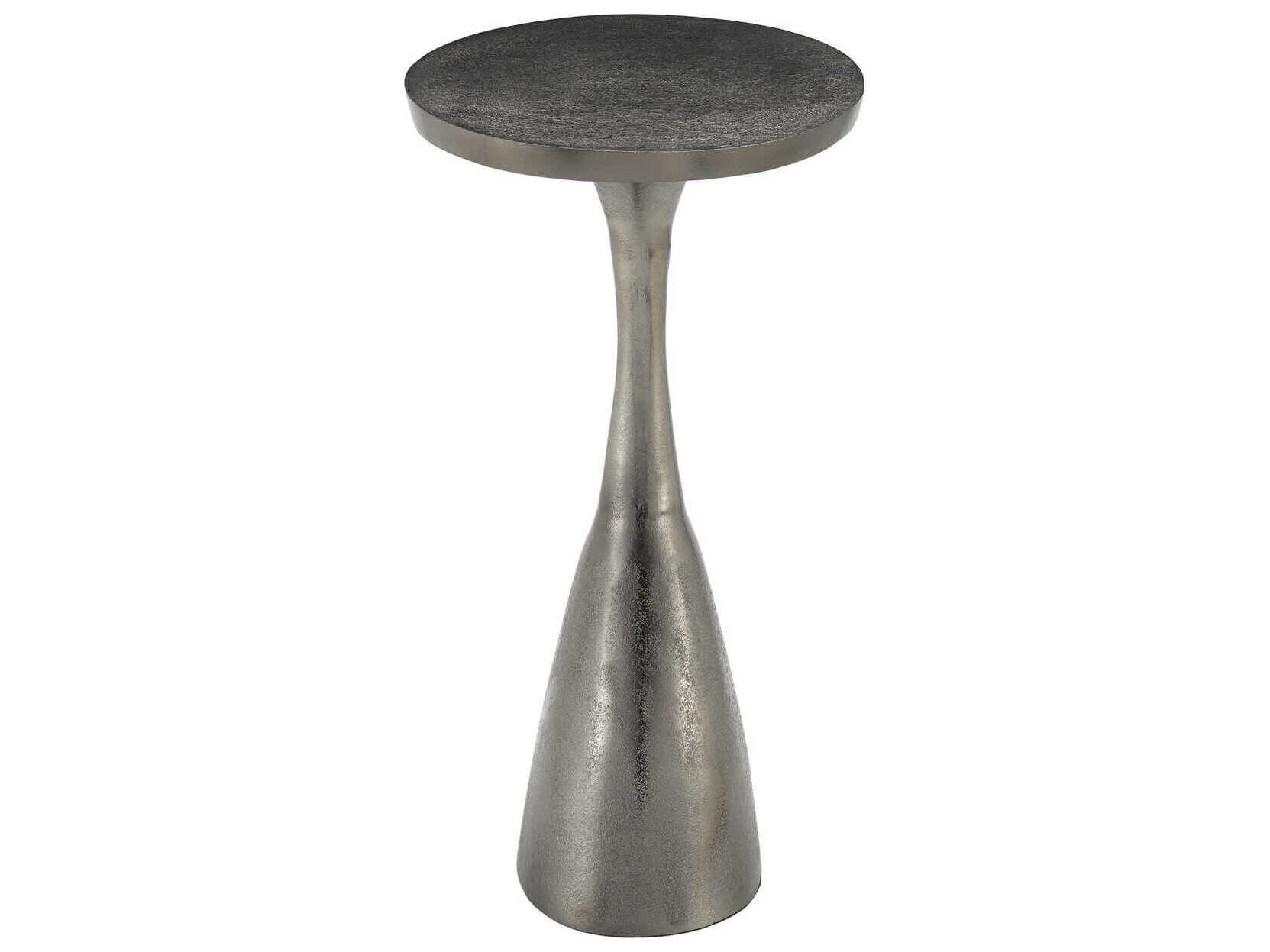 Currey & Company Ishaan Oval Metal Black Nickel End Table