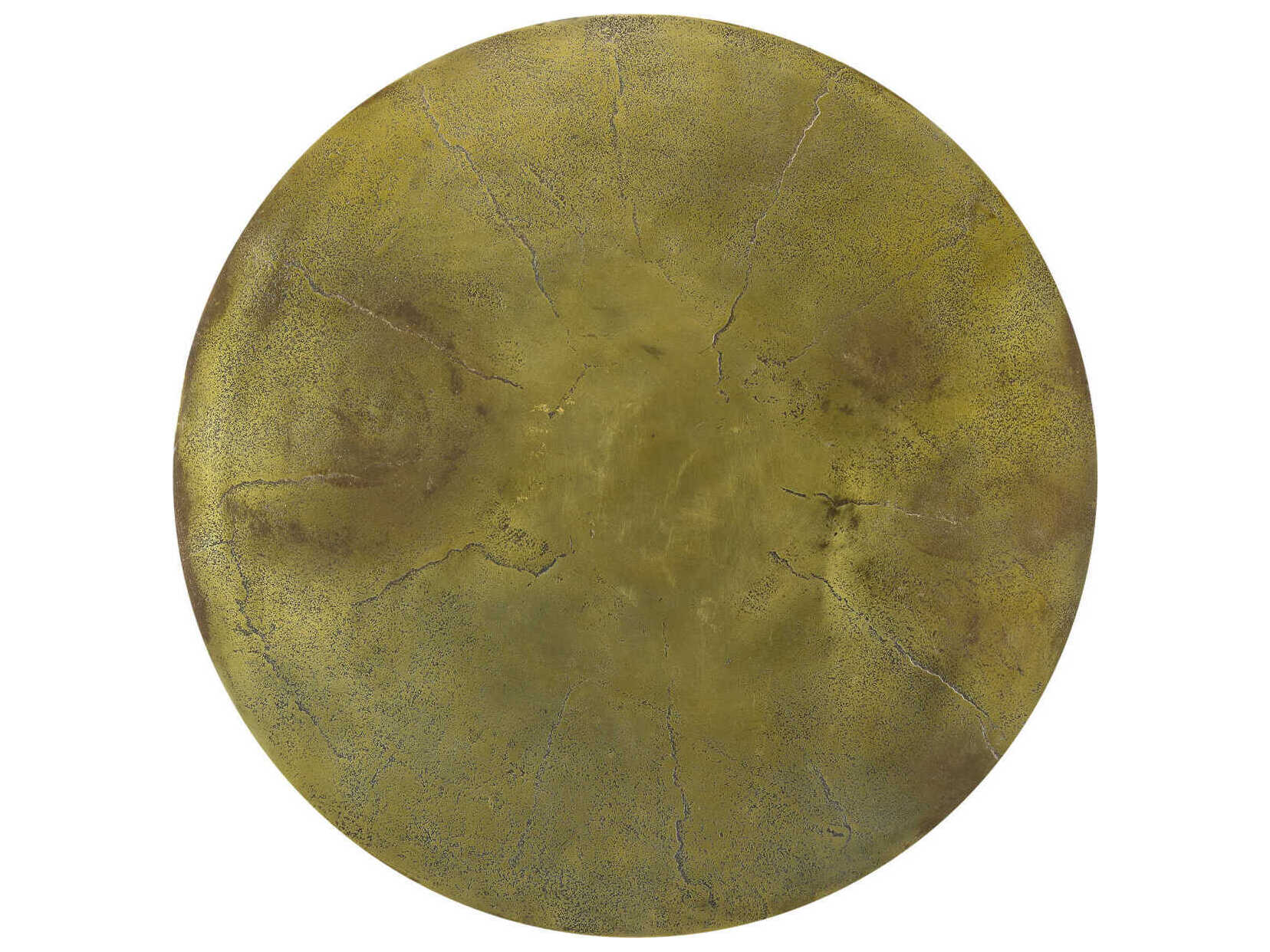 Currey & Company Abu Round Metal Antique Gold End Table