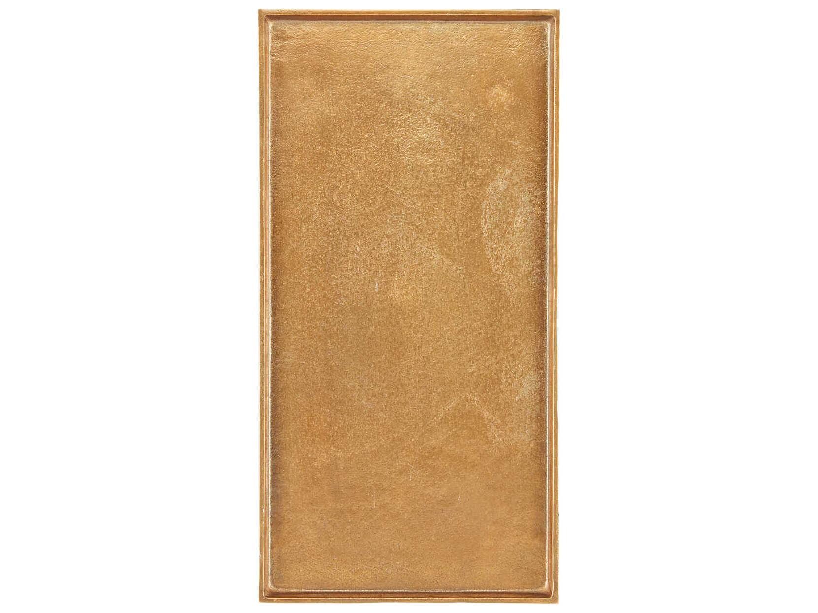 Currey & Company Boyles Rectangular Metal Antique Brass Black End Table