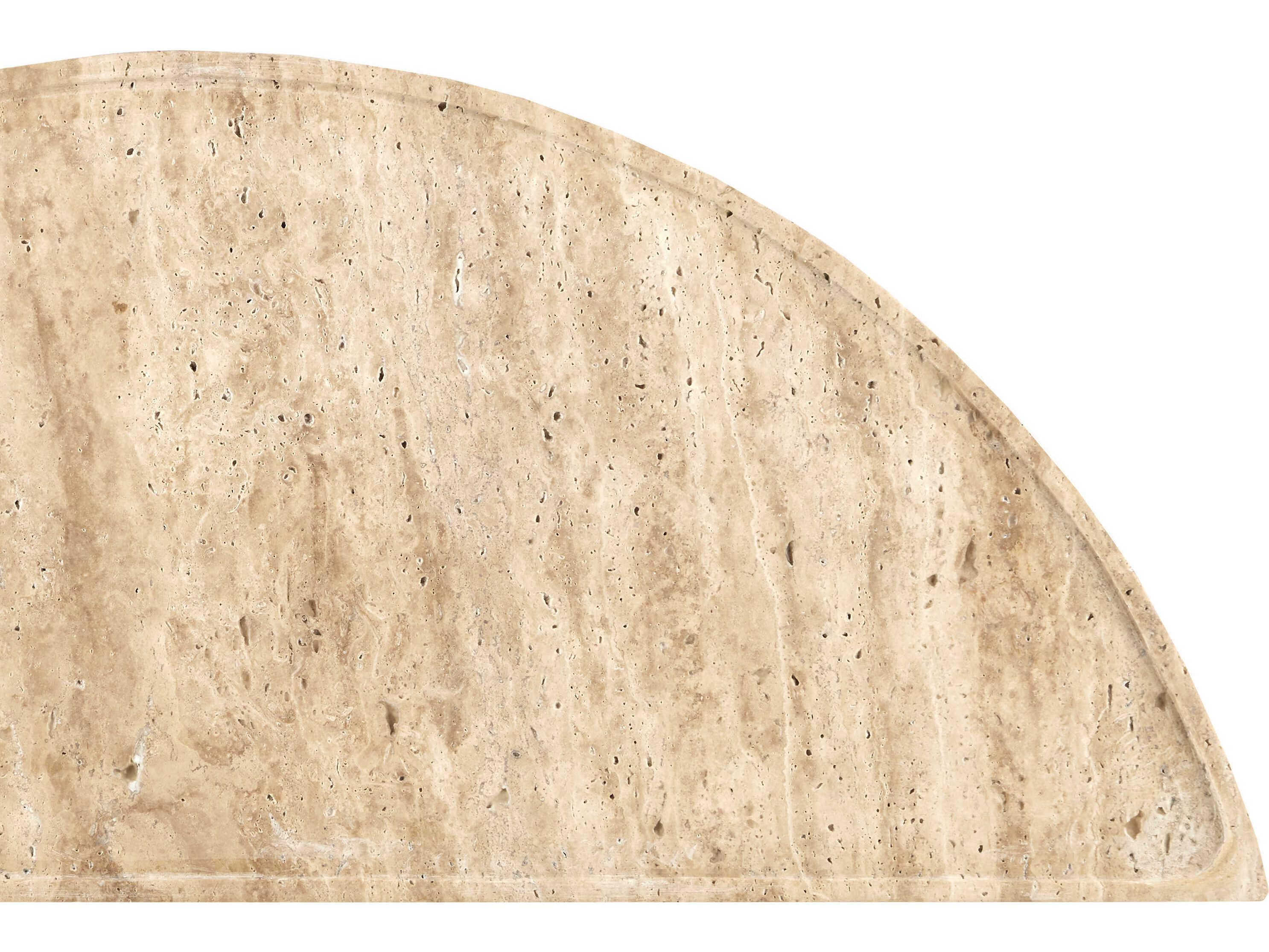 Currey & Company Boyles Demilune Stone Natural Black Console Table